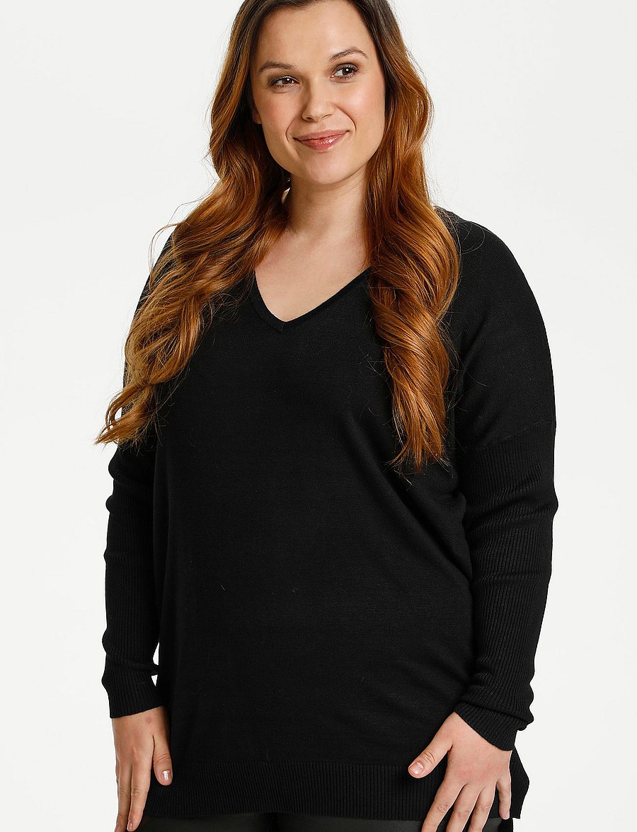 Kaffe Curve - KCmachi Knit Pullover - pullover - black deep - 0