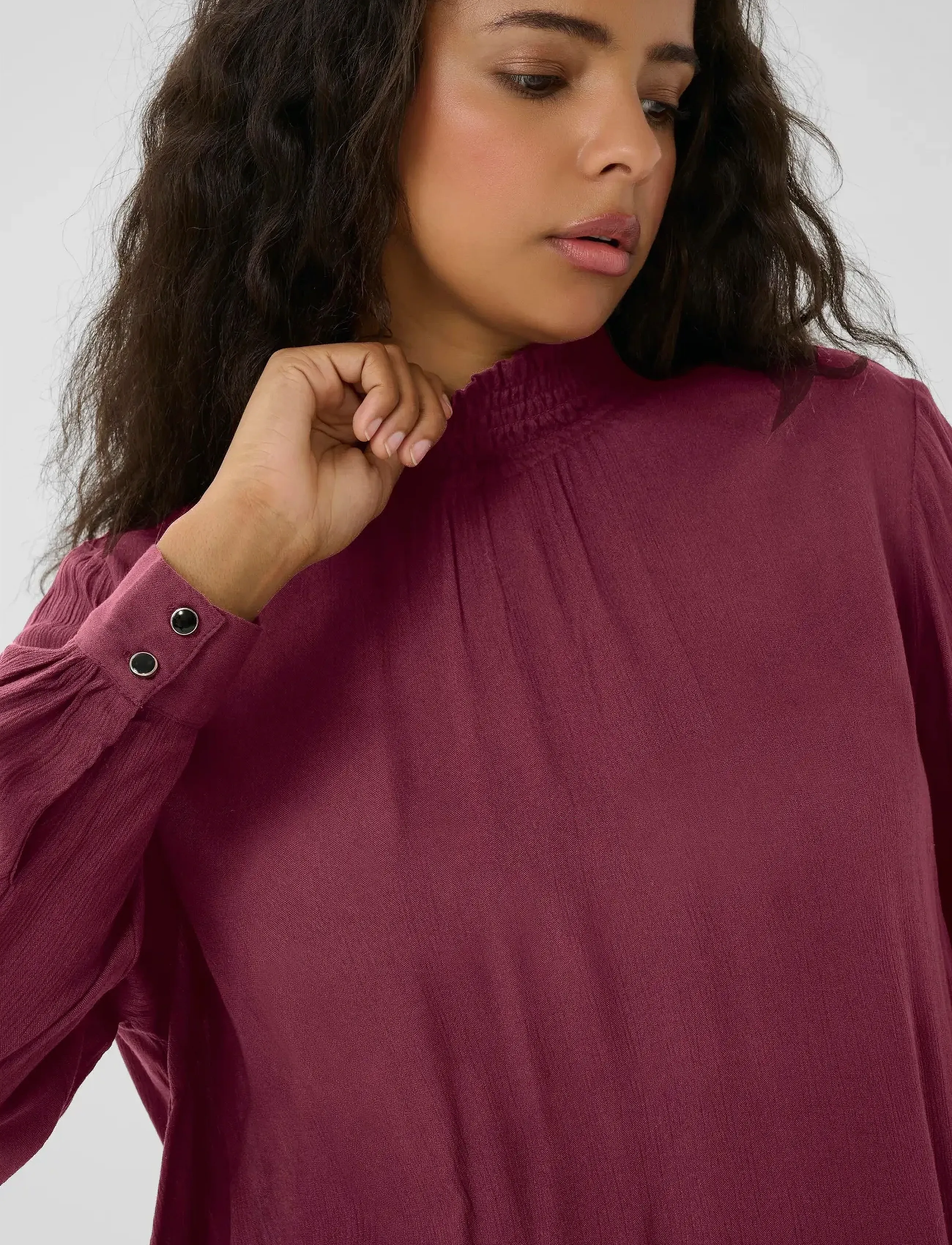 Kaffe Curve - KCtrudi Blouse - long-sleeved blouses - windsor wine - 5
