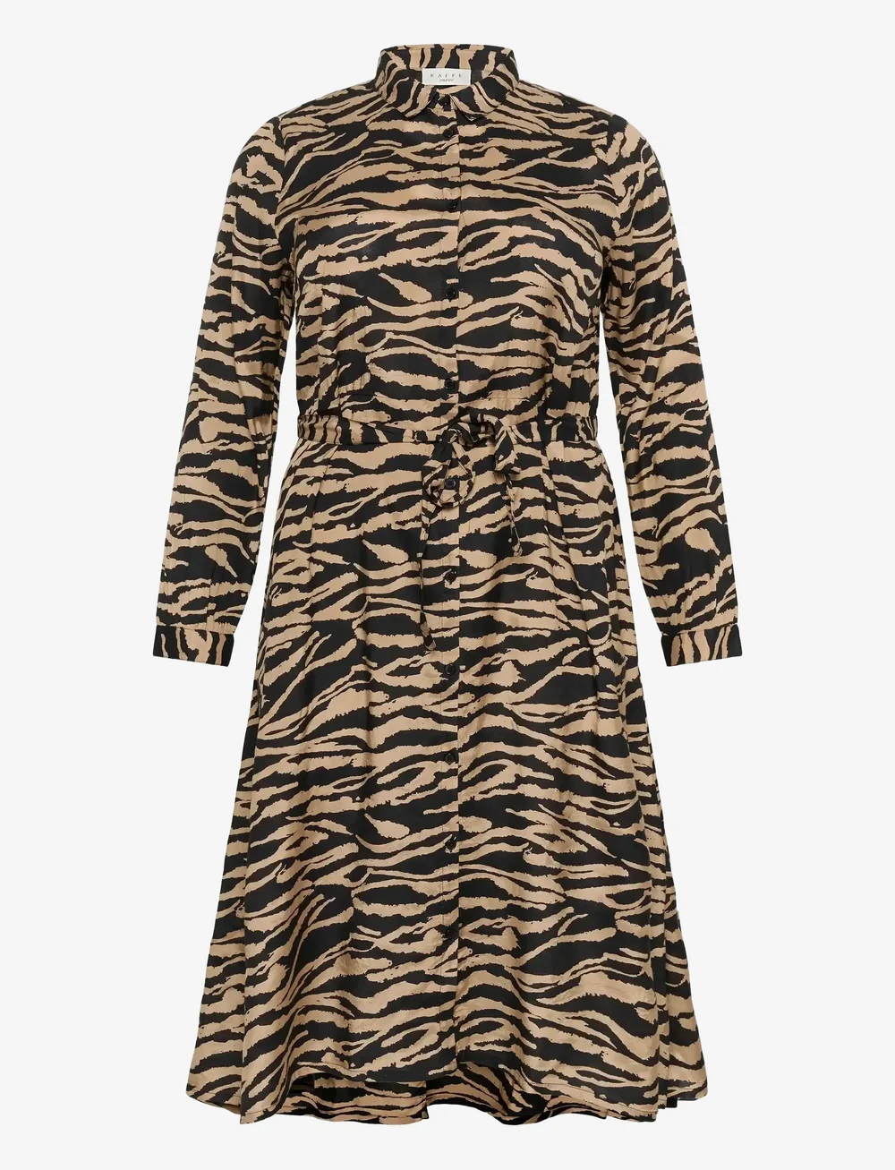 Kaffe Curve - KColivia Dress - sukienki koszulowe - black deep/nomad print - 1