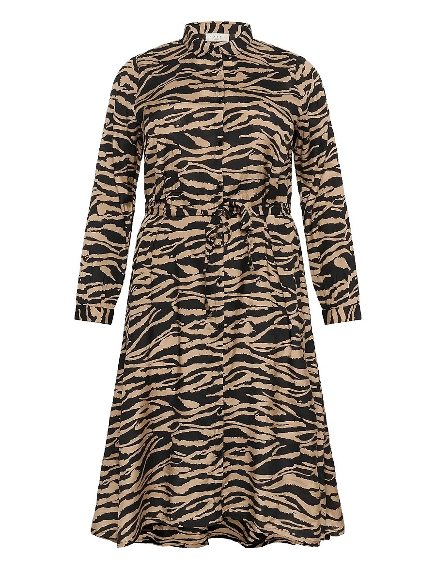 Kaffe Curve - KColivia Dress - särkkleidid - black deep/nomad print - 1