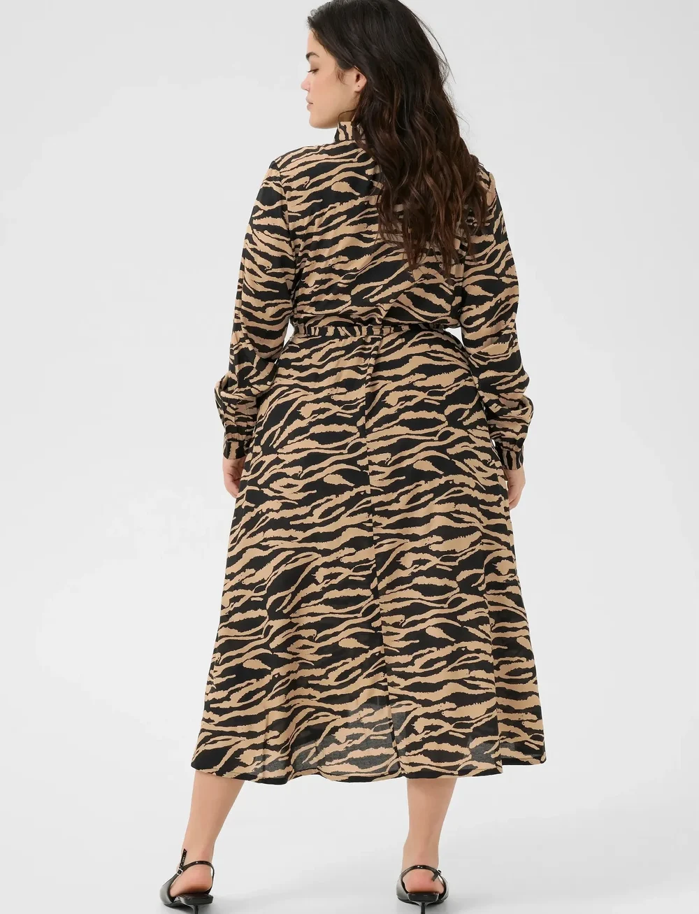 Kaffe Curve - KColivia Dress - sukienki koszulowe - black deep/nomad print - 3