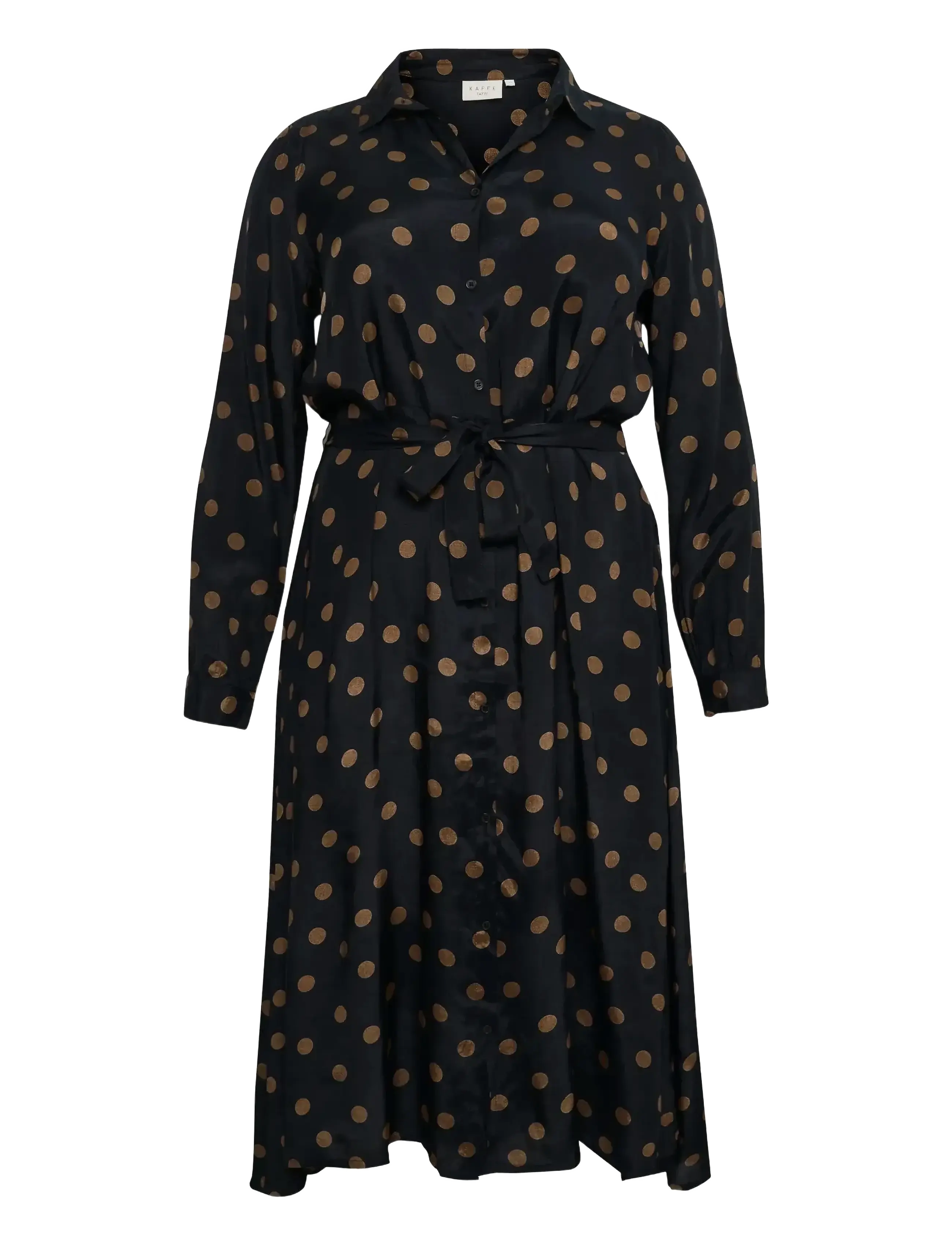 Kaffe Curve - KColivia Dress - skjortekjoler - black with mustang dot - 1