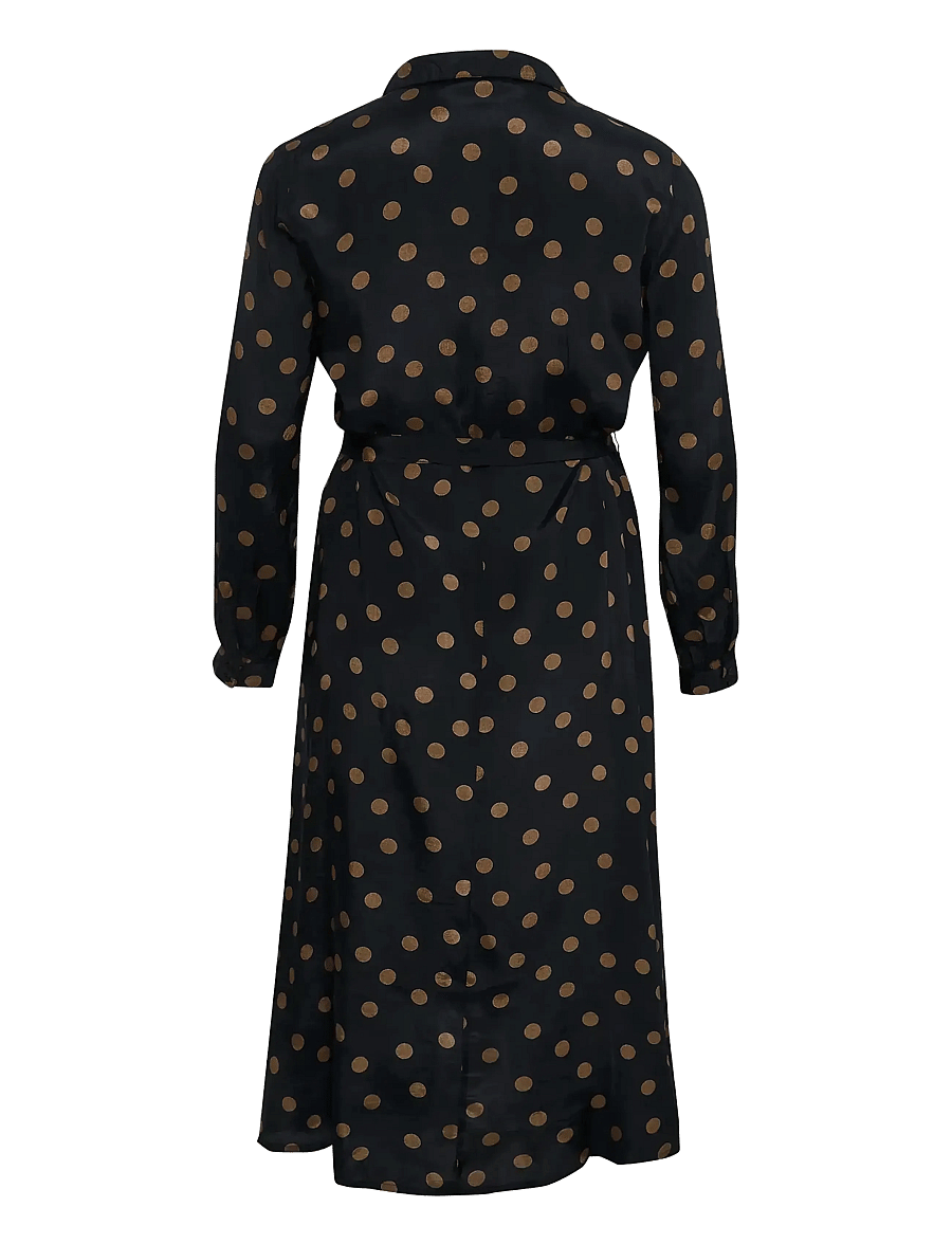 Kaffe Curve - KColivia Dress - skjortekjoler - black with mustang dot - 2