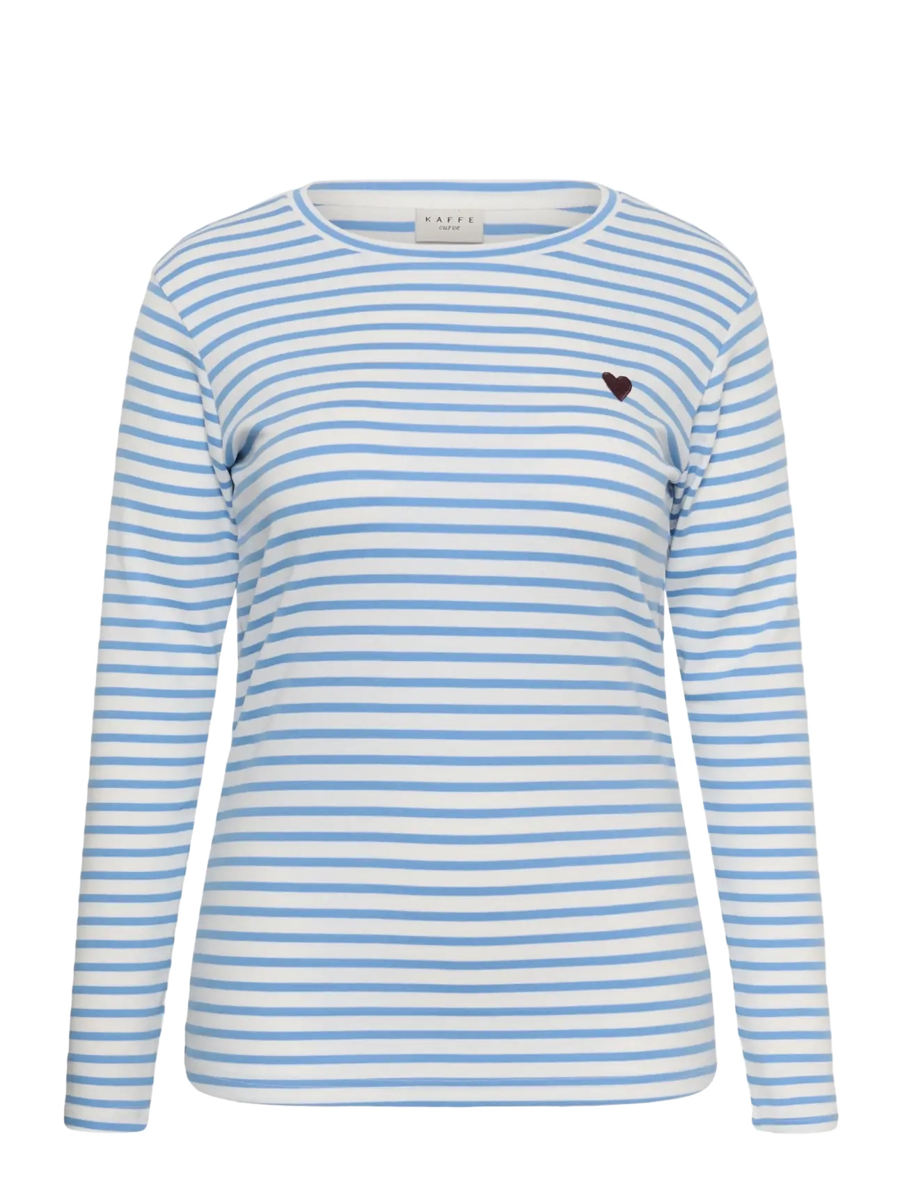Kaffe Curve KClia T-Shirt - Kaffe Curve - CHALK/PROVENCE - FUDGE HEART / white