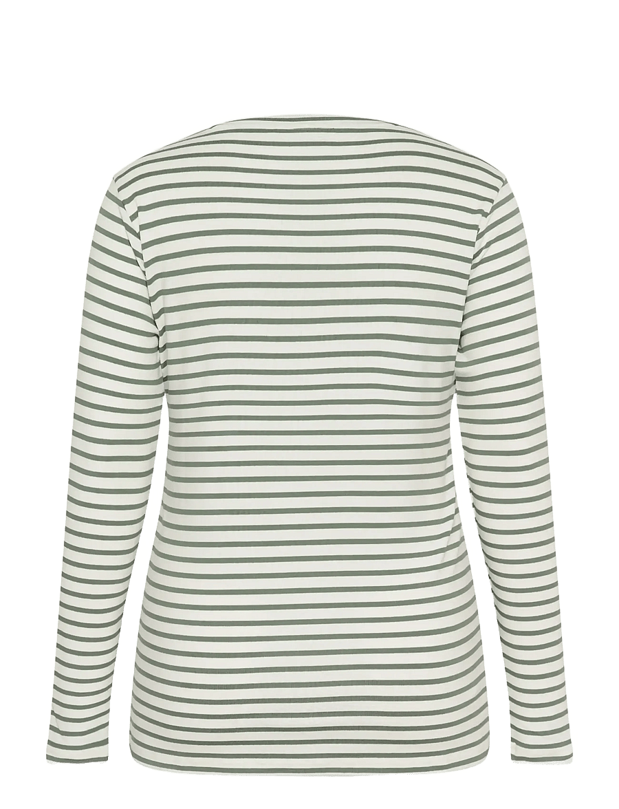 Kaffe Curve - KClia T-Shirt - langærmede toppe - chalk/sea spray -black heart - 2