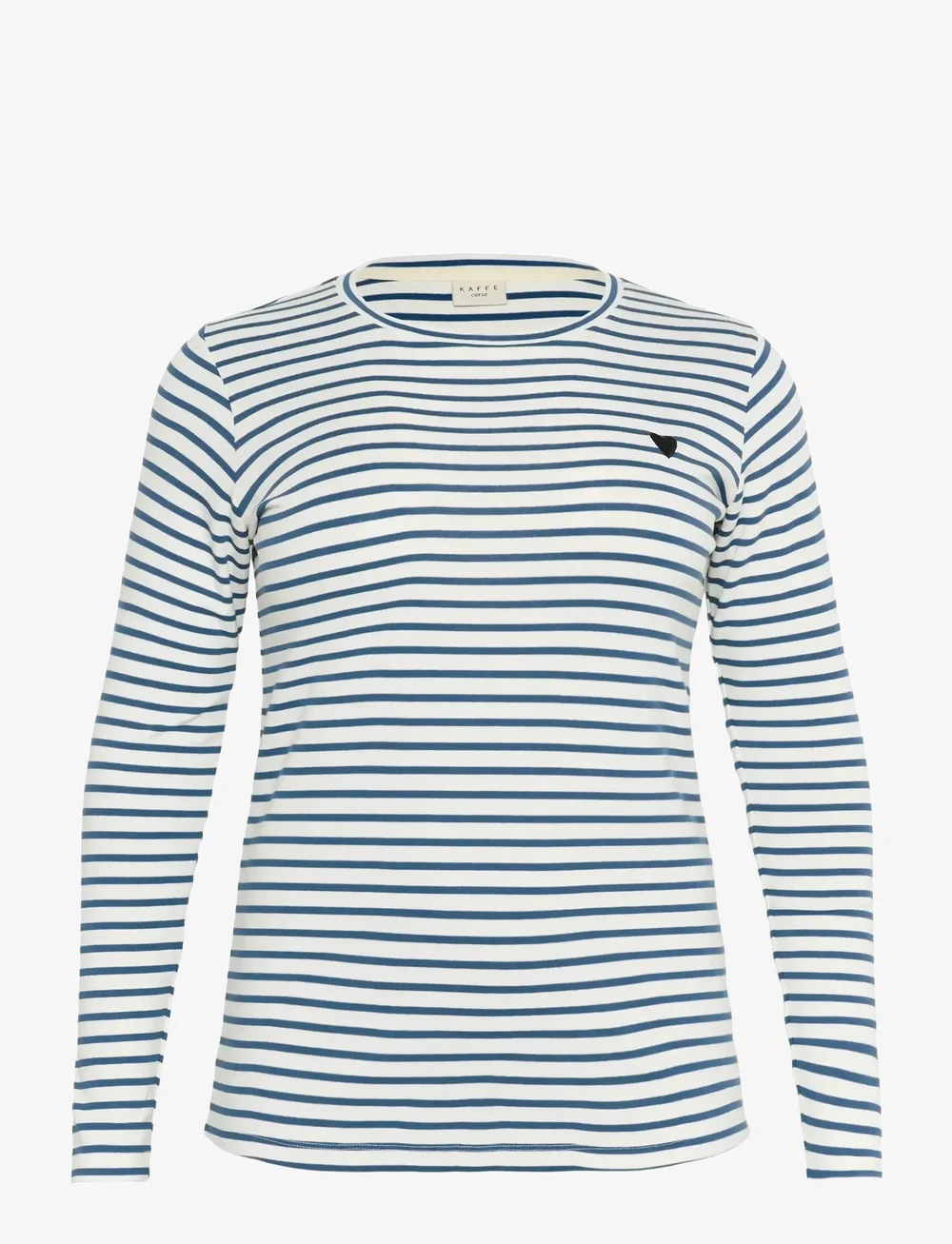 Kaffe Curve - KClia T-Shirt - långärmade toppar - chalk/bering sea-black heart - 1