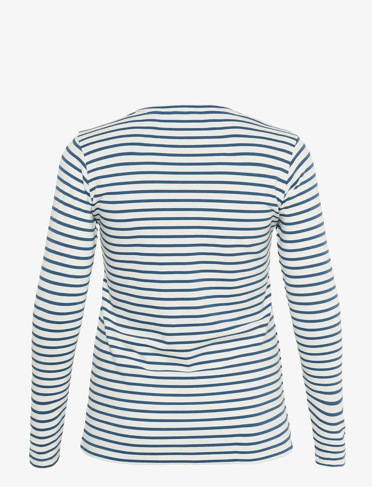 Kaffe Curve - KClia T-Shirt - topy z długimi rękawami - chalk/bering sea-black heart - 2