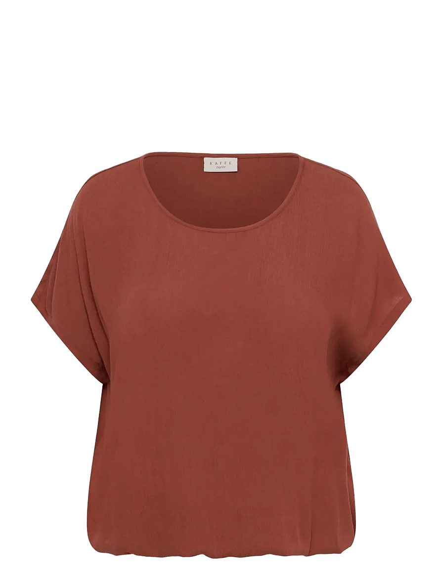 Kaffe Curve - KCami Stanley SS - t-shirts - henna - 1