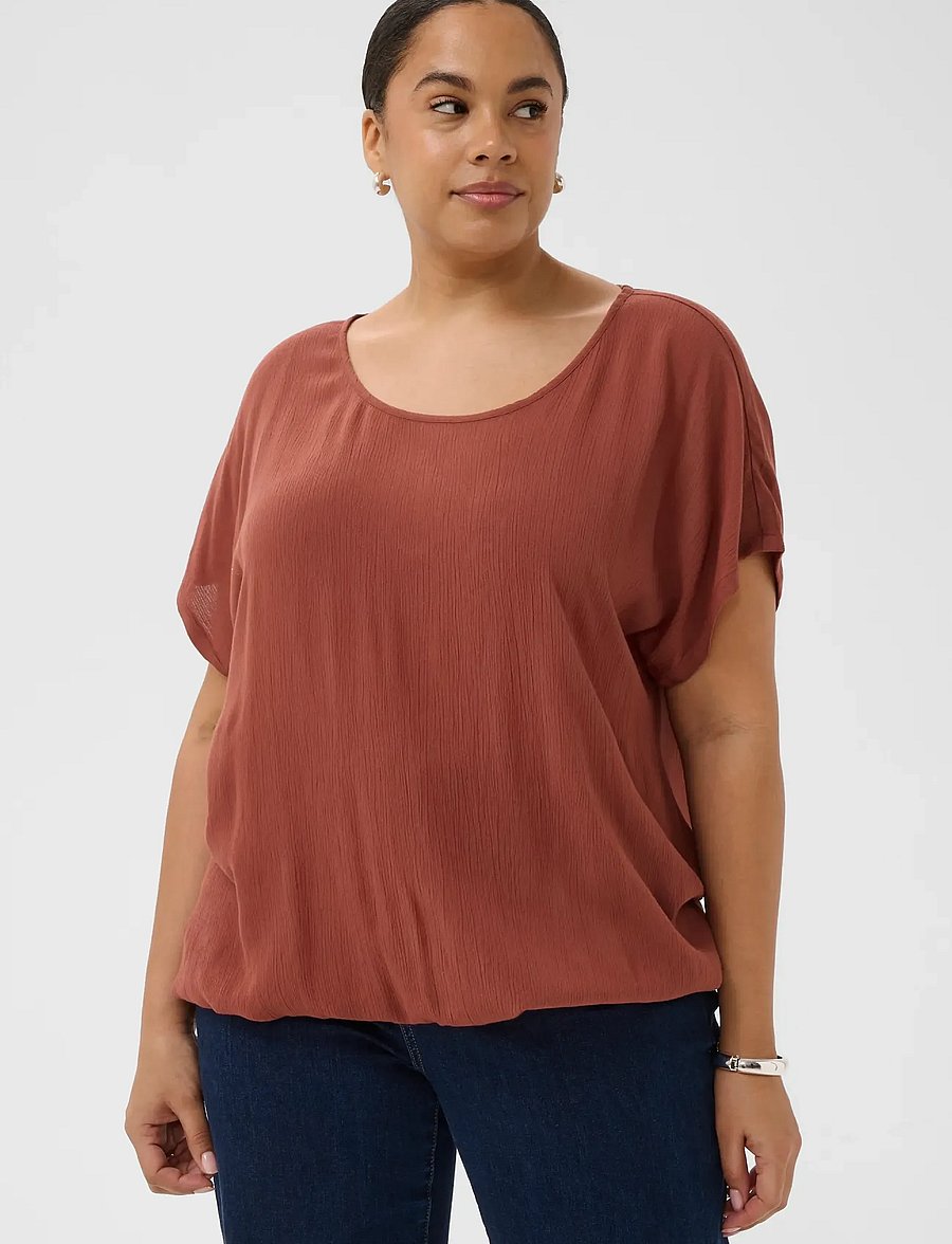 Kaffe Curve - KCami Stanley SS - t-shirts - henna - 0