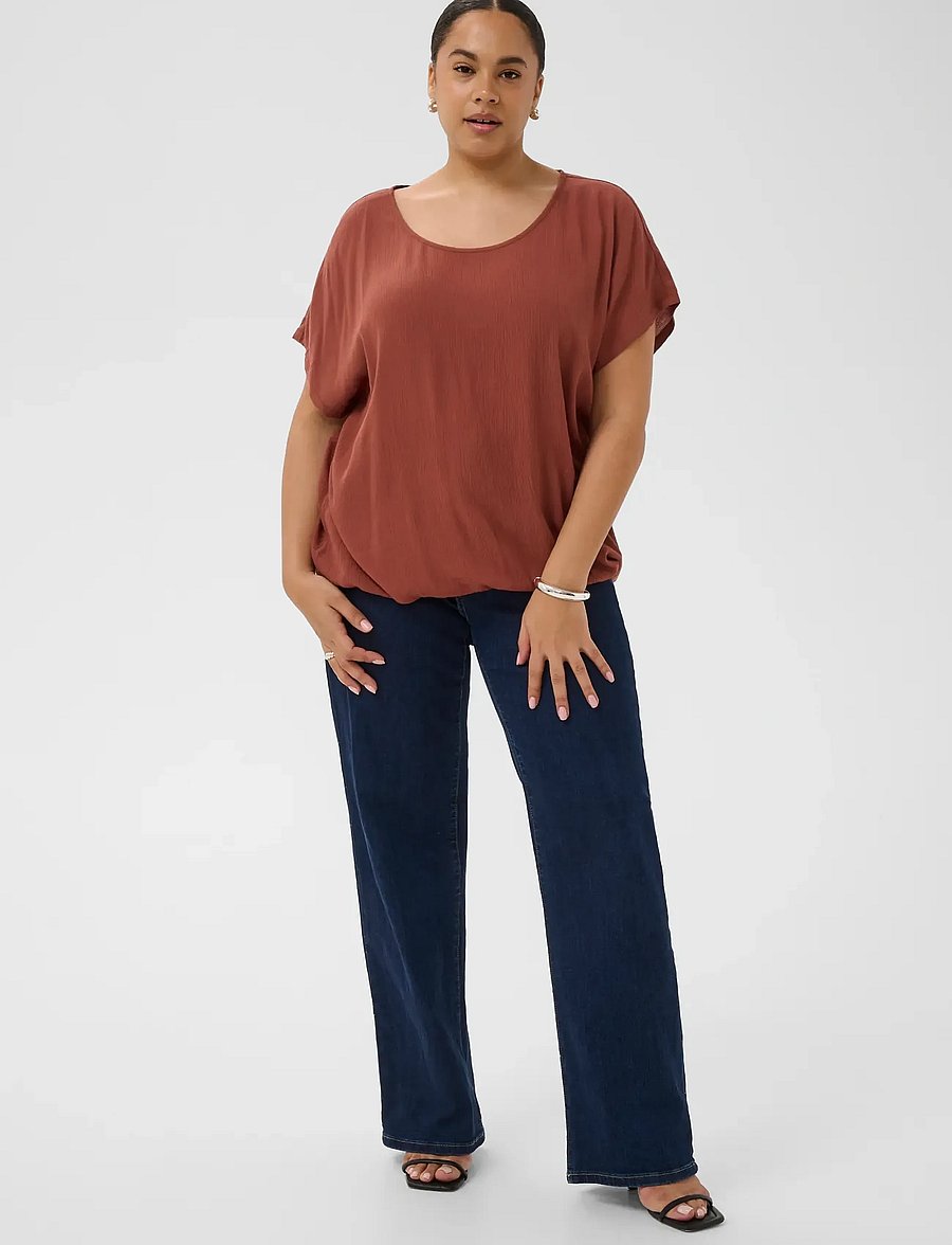 Kaffe Curve - KCami Stanley SS - t-shirts - henna - 3
