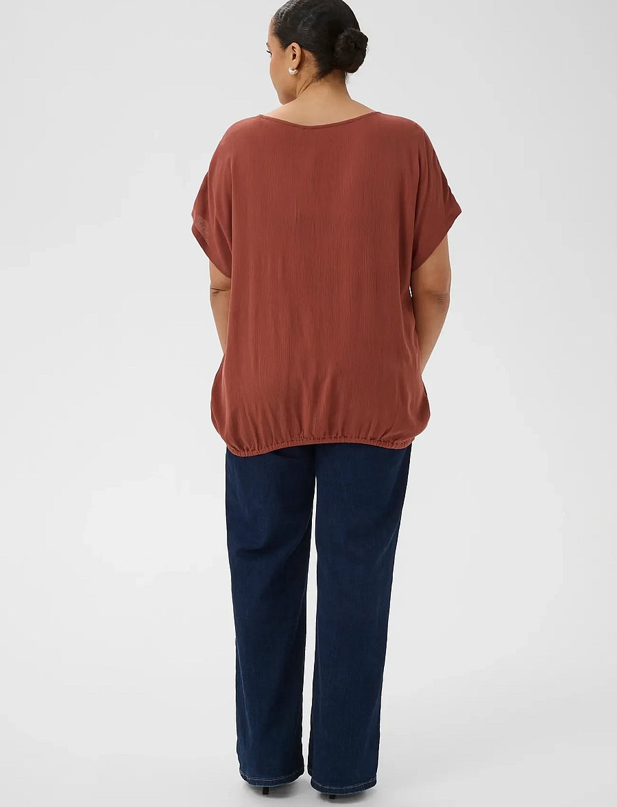 Kaffe Curve - KCami Stanley SS - t-shirts - henna - 4
