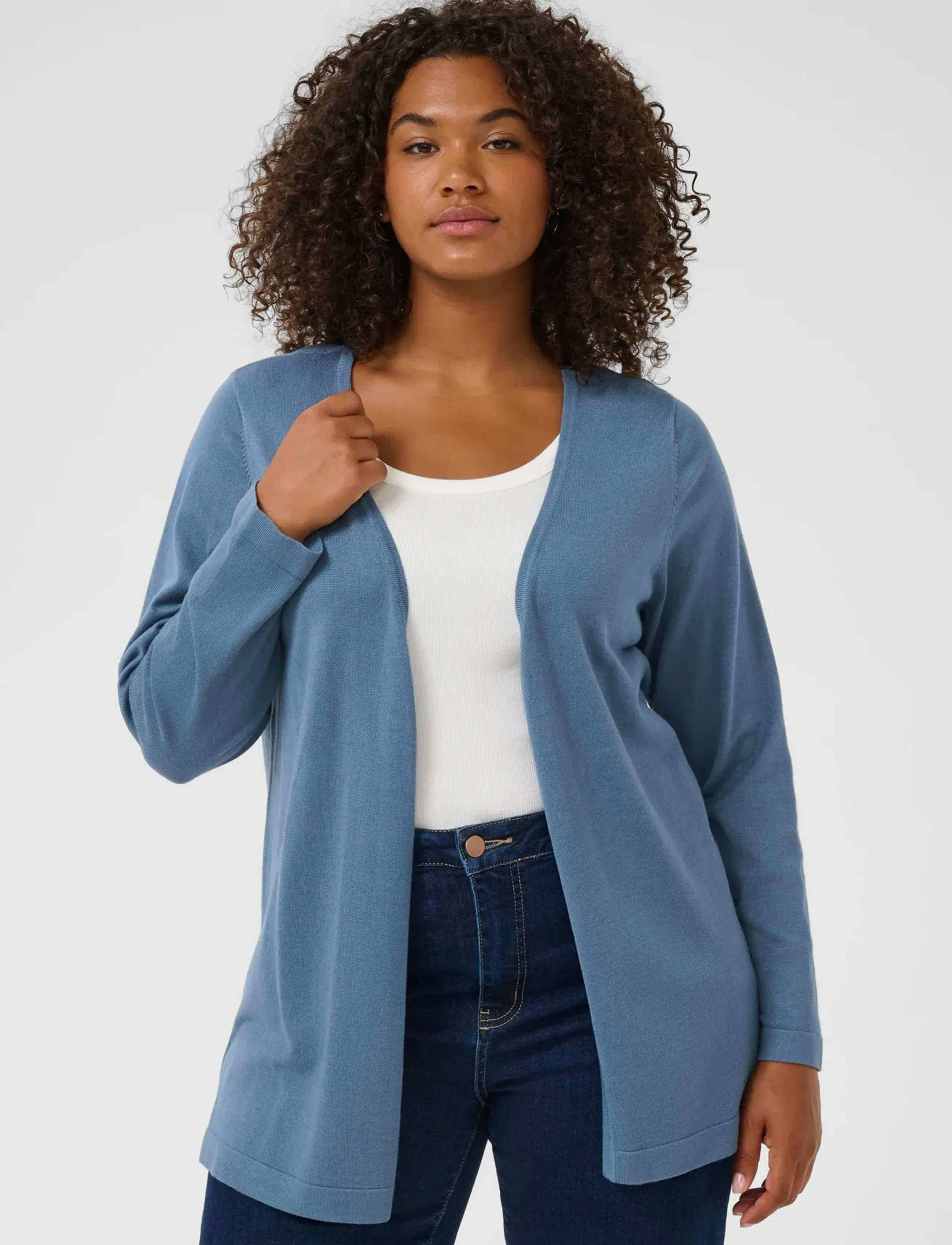 Kaffe Curve Kcfarsia Cardigan, Kvinder, Cardigan, Blå, Str: L