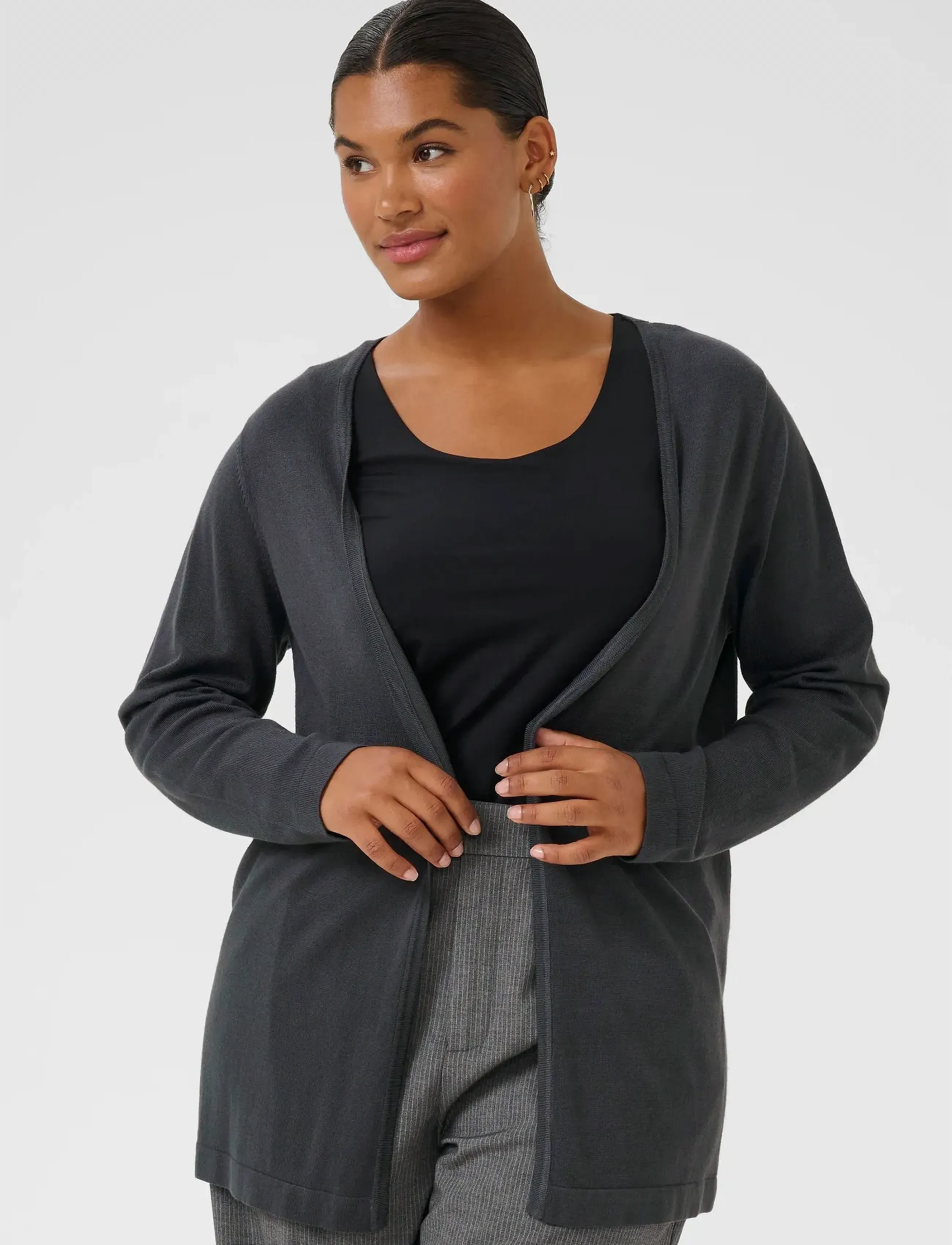 Kaffe Curve Kcfarsia Cardigan, Kvinder, Cardigan, Sort, Str: S