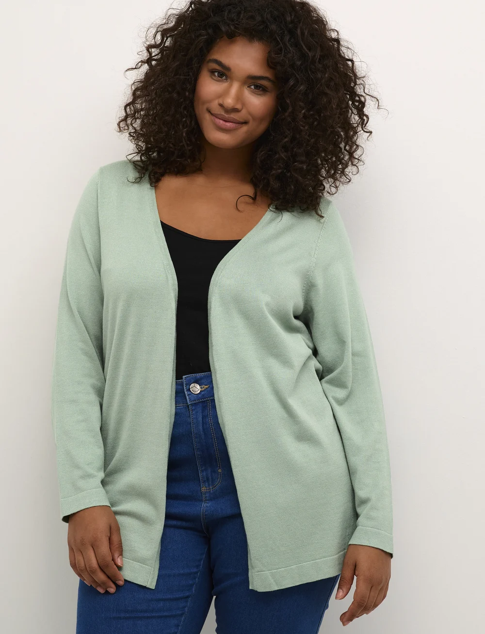 Kaffe Curve - KCfarsia Cardigan - cardigans - granite green - 0