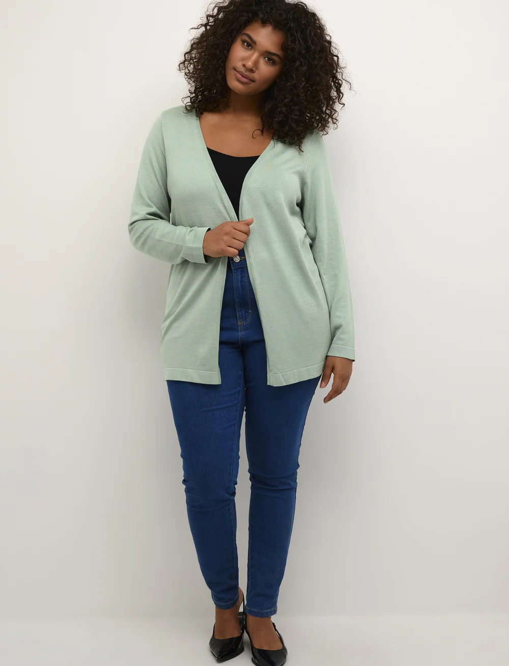 Kaffe Curve - KCfarsia Cardigan - cardigans - granite green - 3