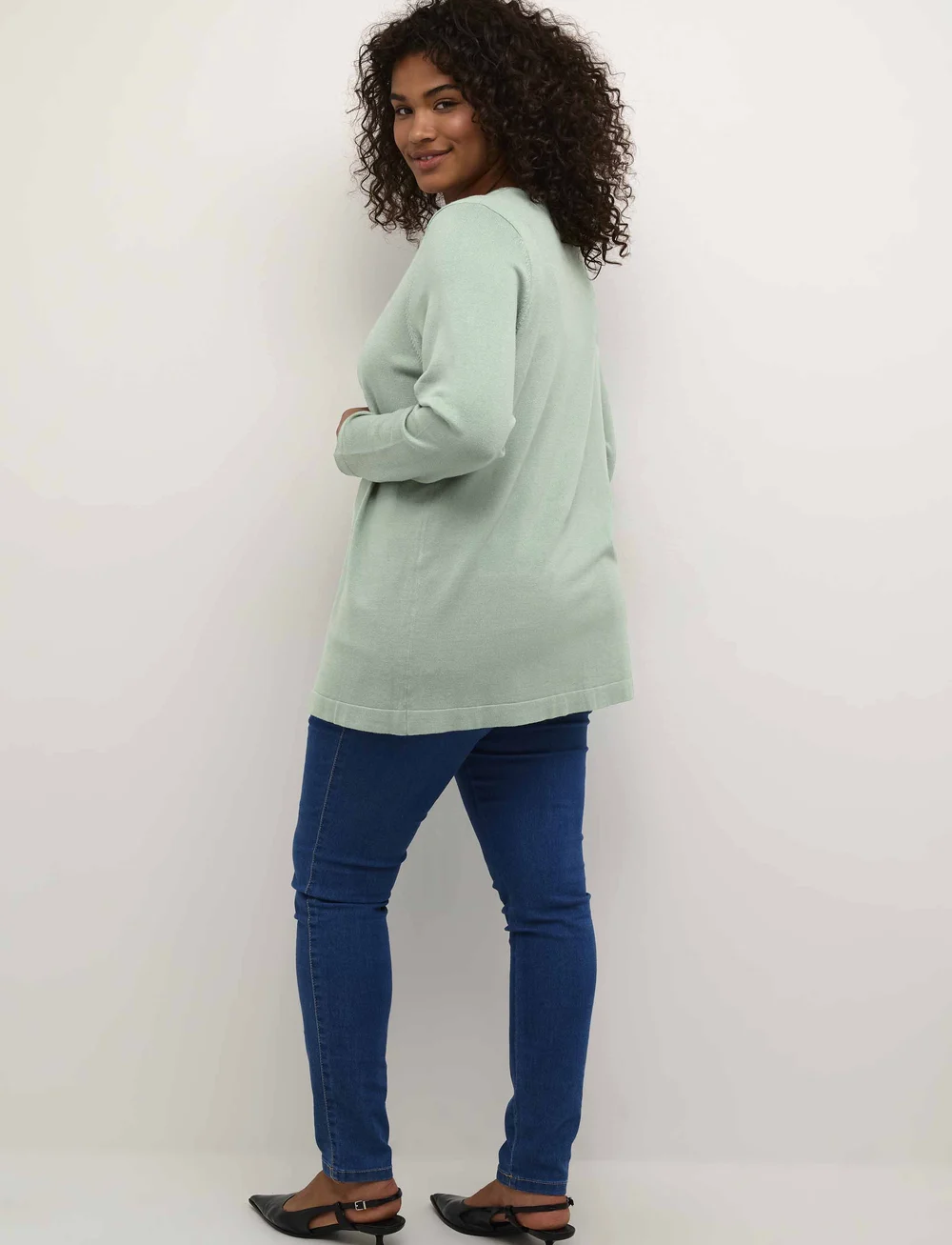 Kaffe Curve - KCfarsia Cardigan - cardigans - granite green - 4