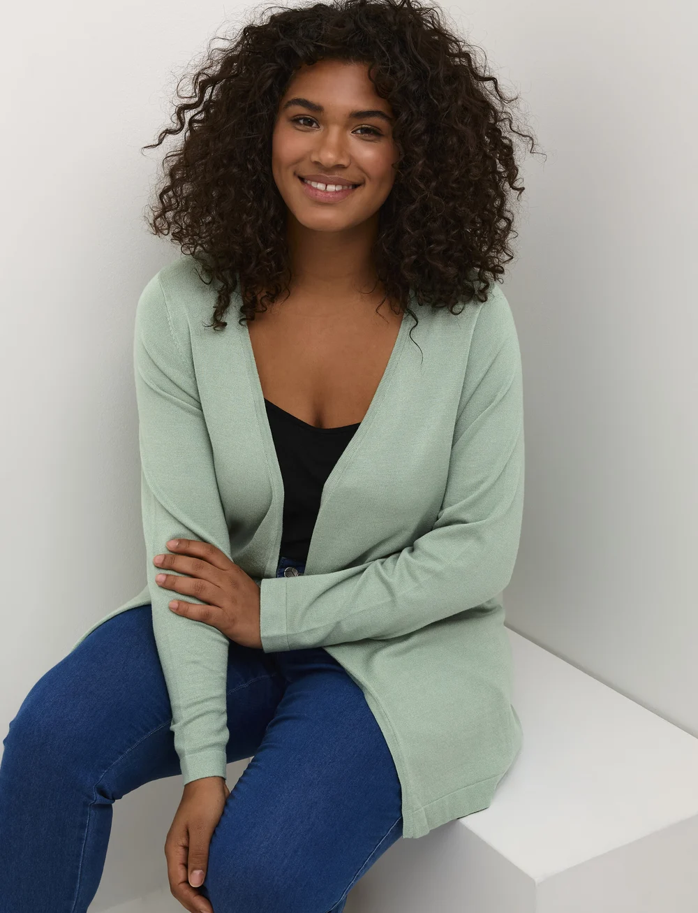 Kaffe Curve - KCfarsia Cardigan - cardigans - granite green - 5