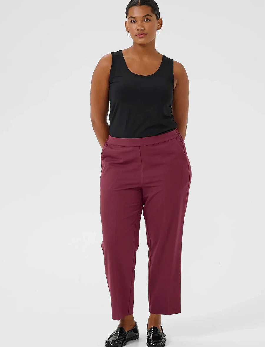 Kaffe Curve - KCsakira Cropped Pants - anzugshosen - windsor wine - 3