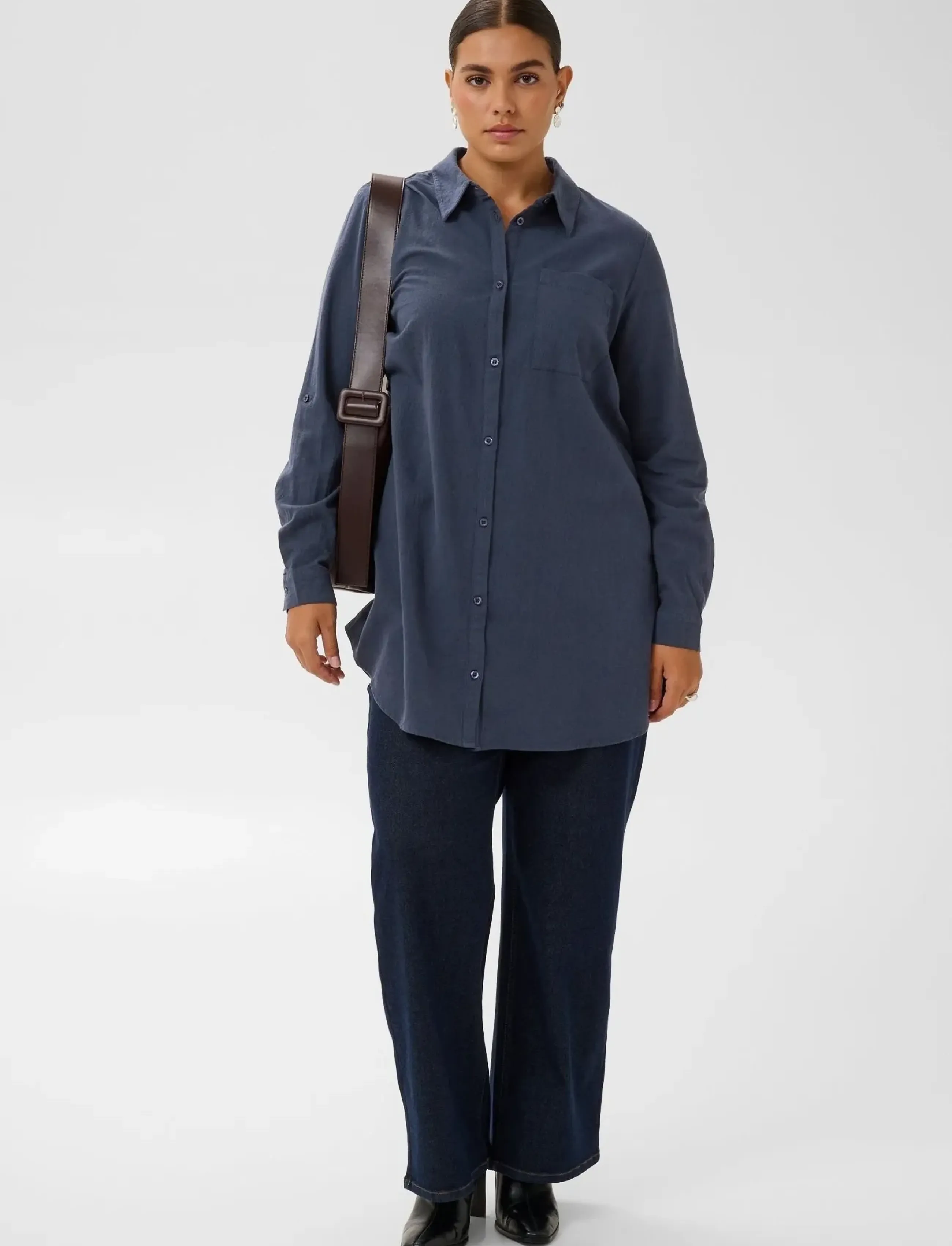 Kaffe Curve - KCnana Shirt Tunic - tunikor - midnight marine - 0