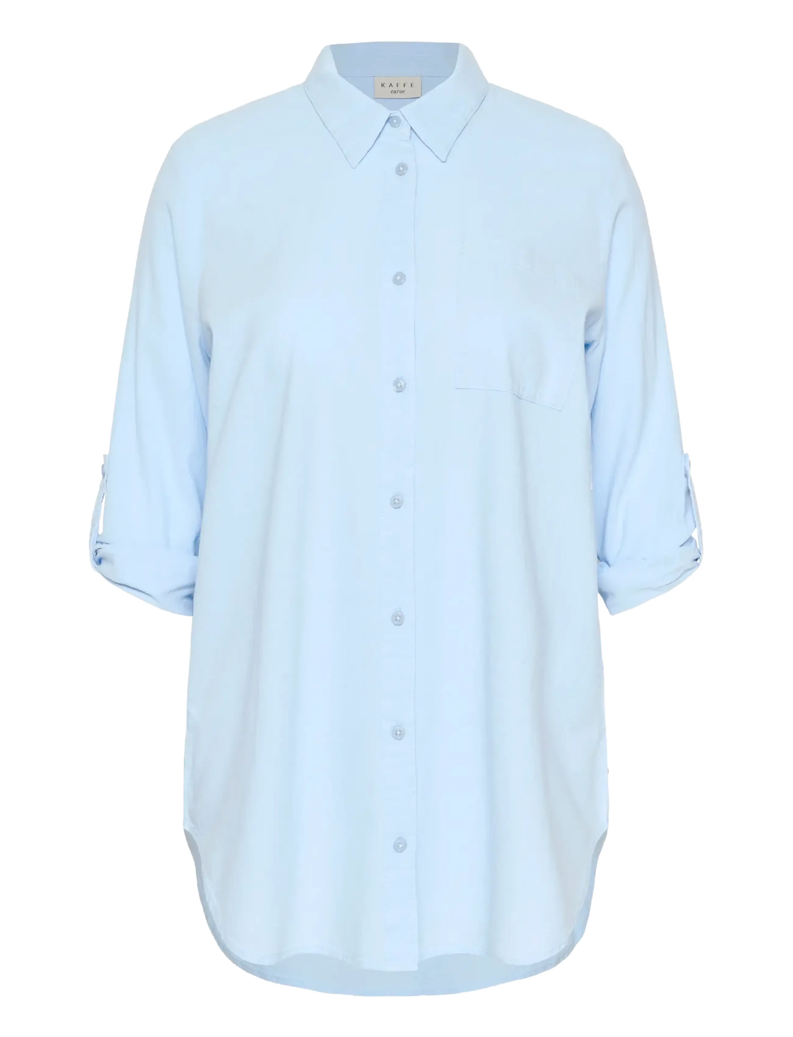 KAFFE CURVE Kcnana Shirt Tunika Blau - 44 - Damen