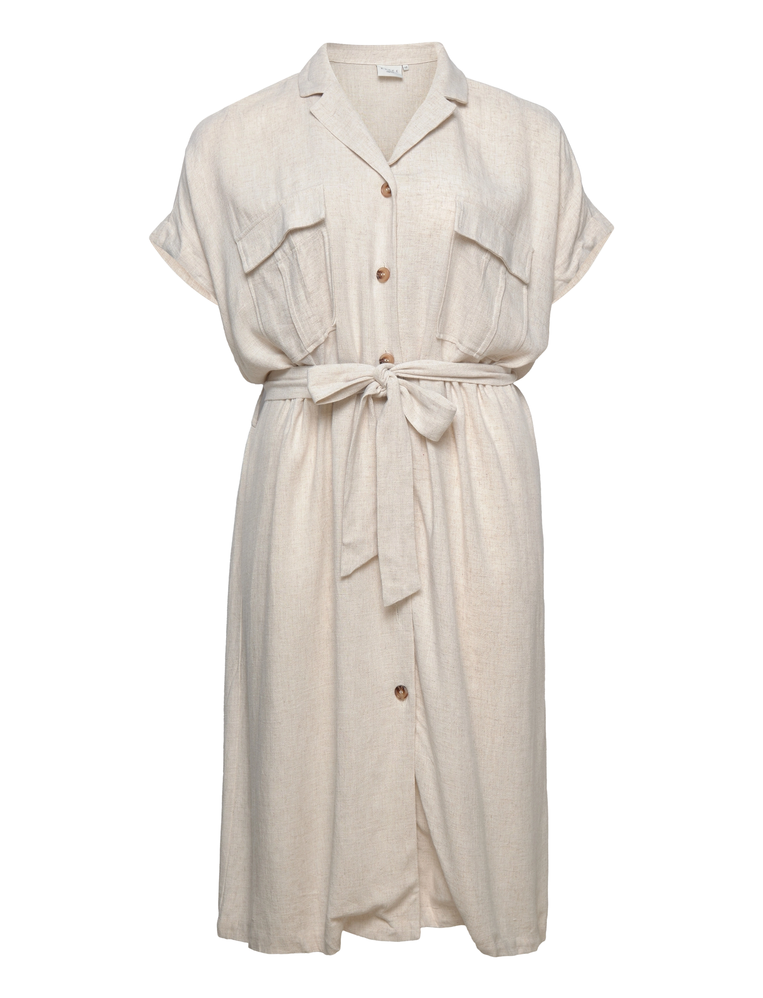 Kaffe Curve - KCliloa Midi Dress - light sand linen - 0