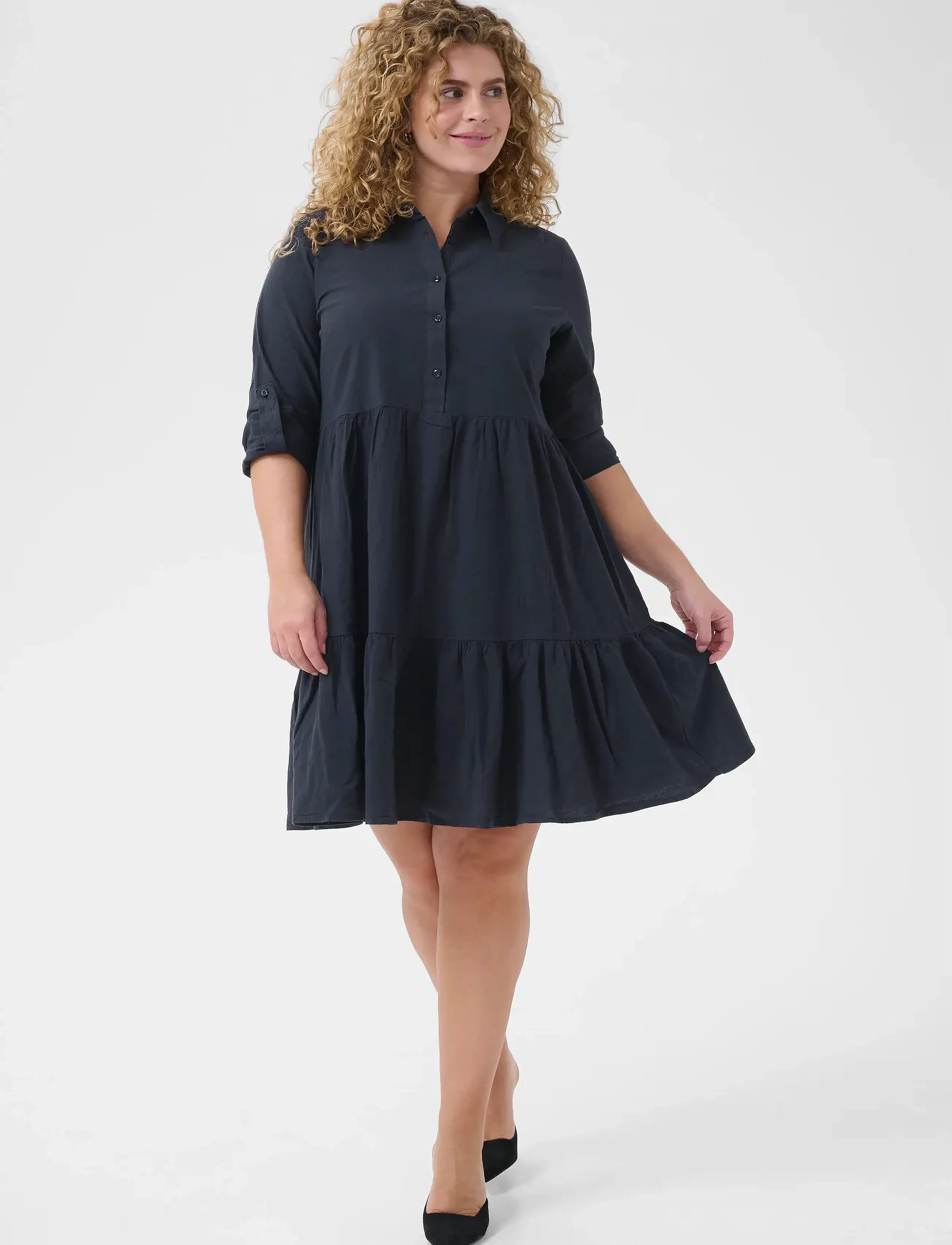 Kaffe Curve - KCnana Dress - midnight marine - 3