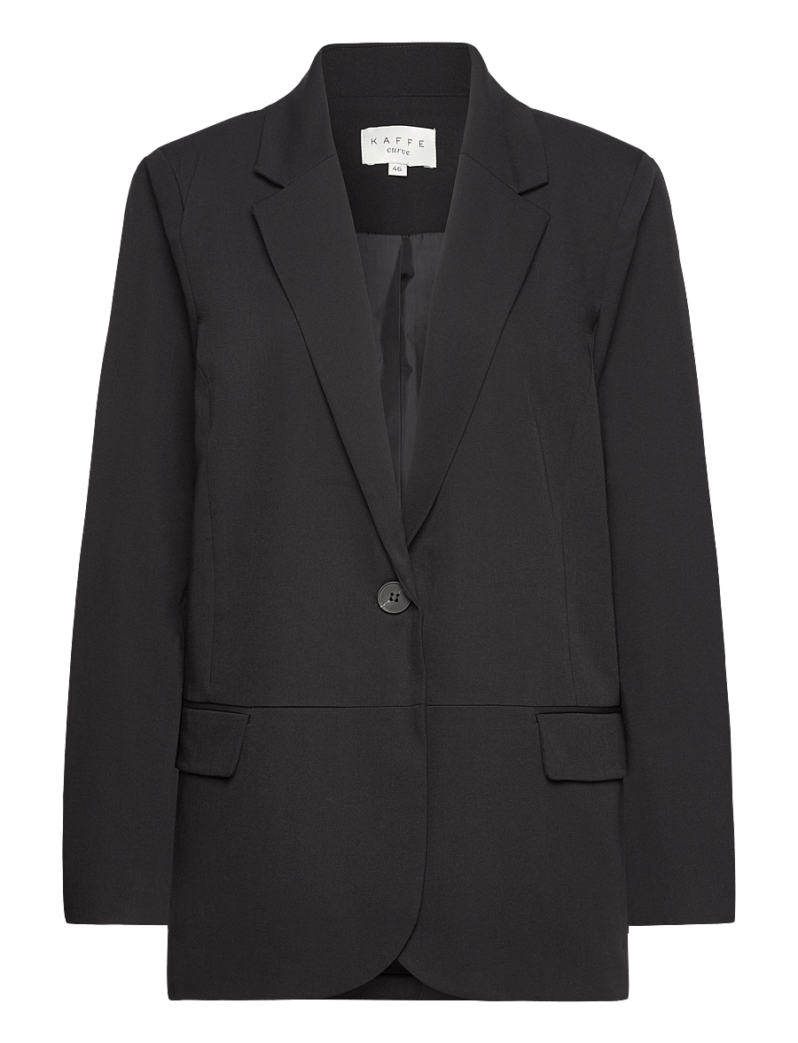 Kaffe Curve - KCsakira Blazer - enkelknäppta kavajer - black deep - 1