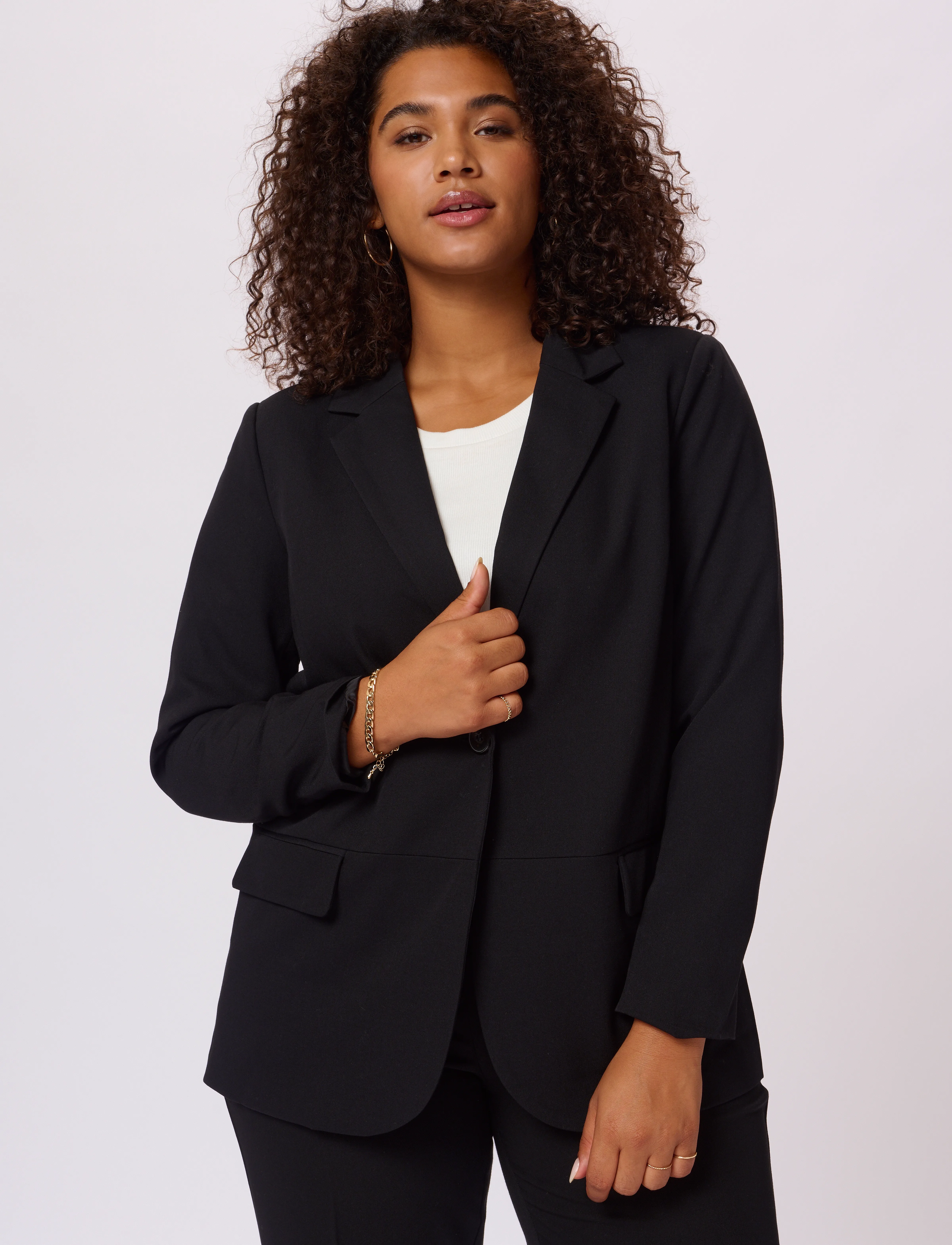 Kaffe Curve Kcsakira Blazer, Kvinder, Blazer, Sort, Str: 50