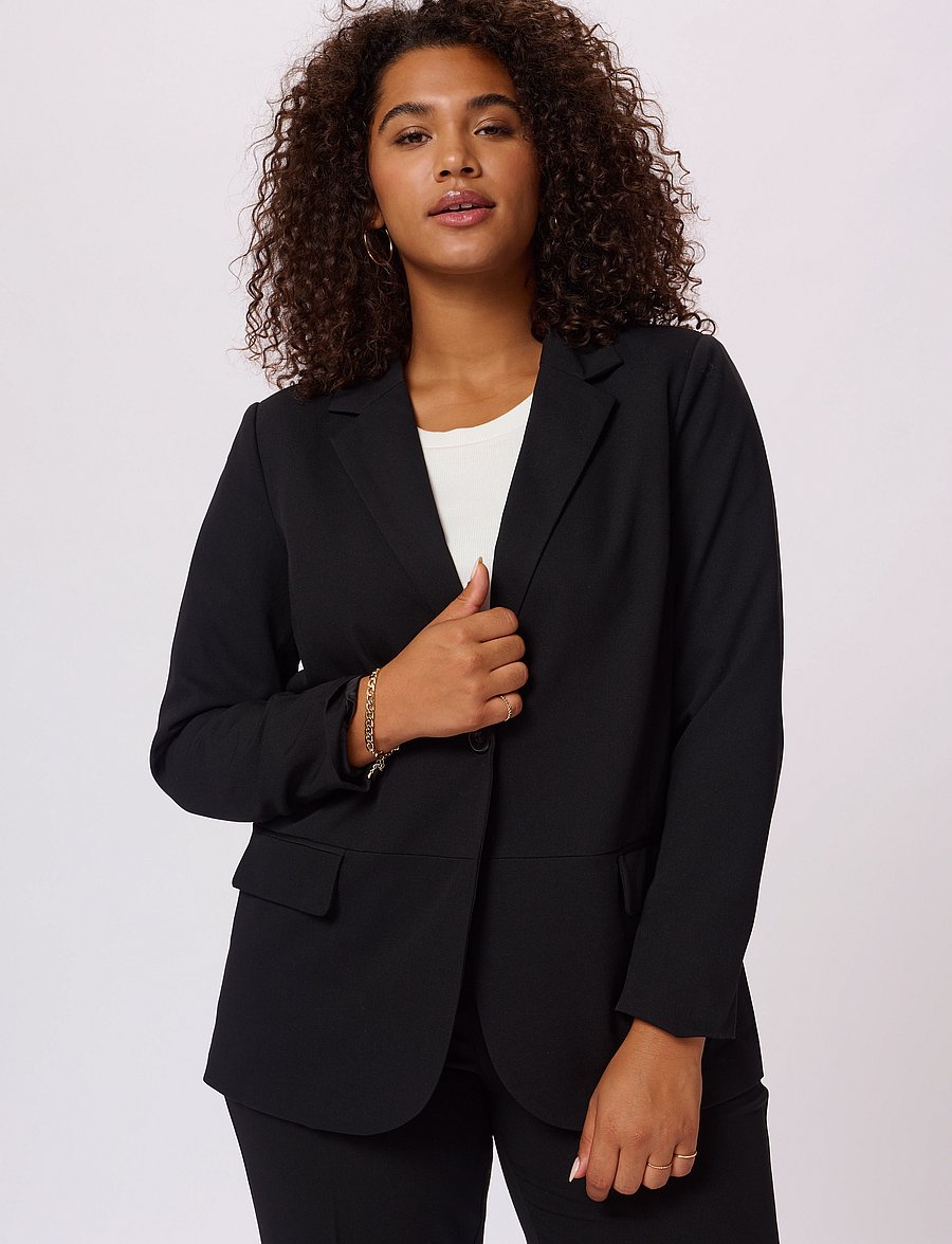 Kaffe Curve - KCsakira Blazer - enkelknäppta kavajer - black deep - 0