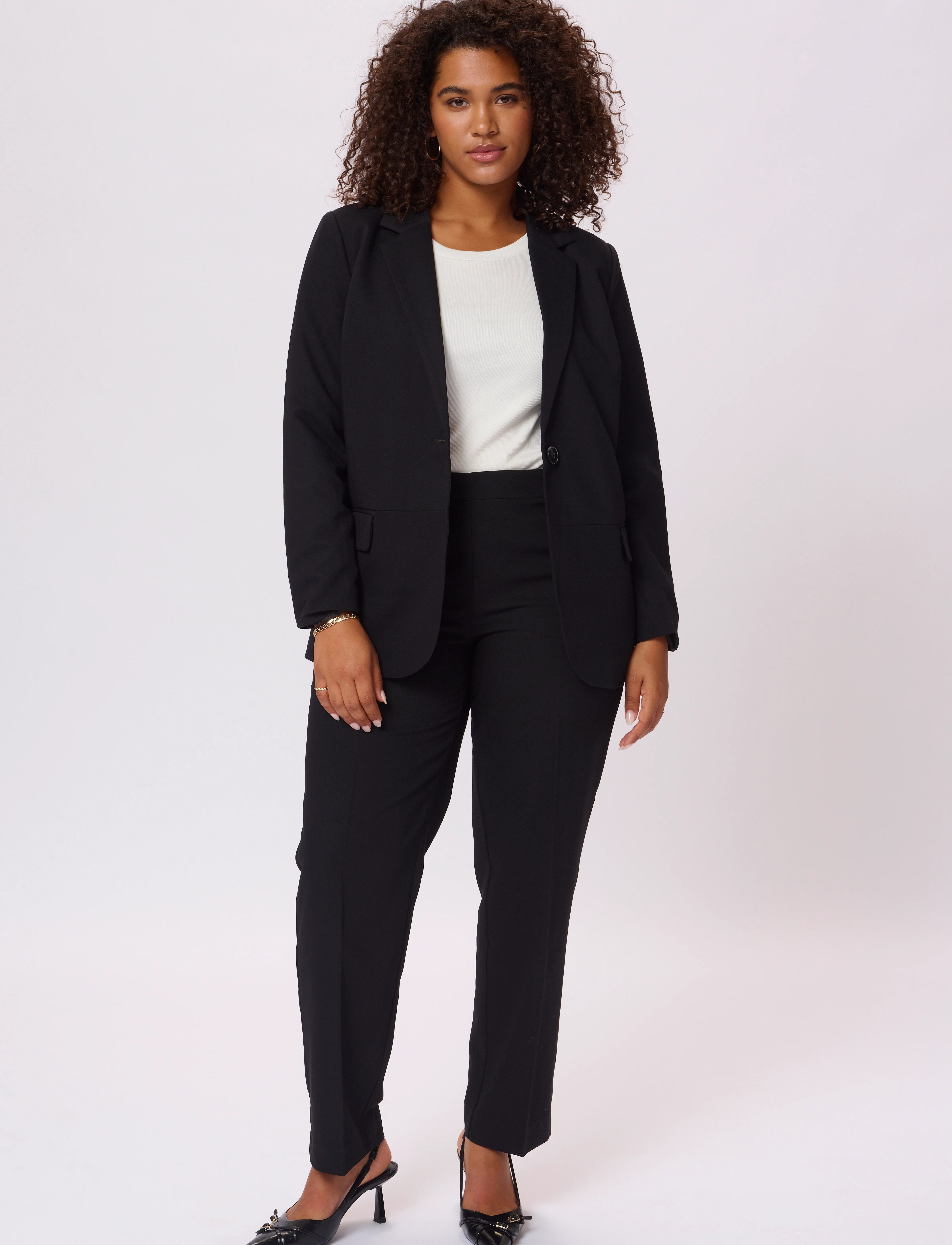 Kaffe Curve - KCsakira Blazer - festtøj til outletpriser - black deep - 3