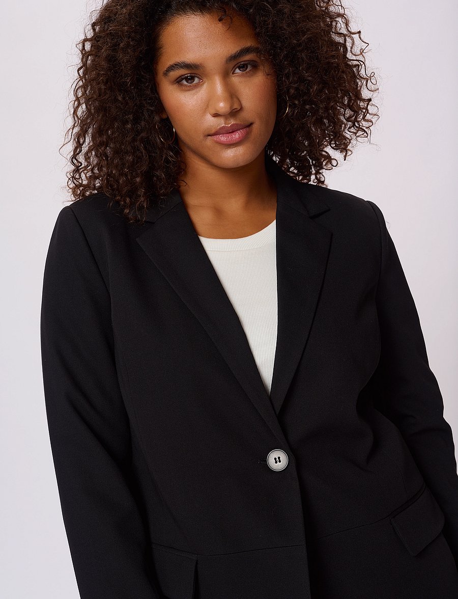 Kaffe Curve - KCsakira Blazer - enkelknäppta kavajer - black deep - 5