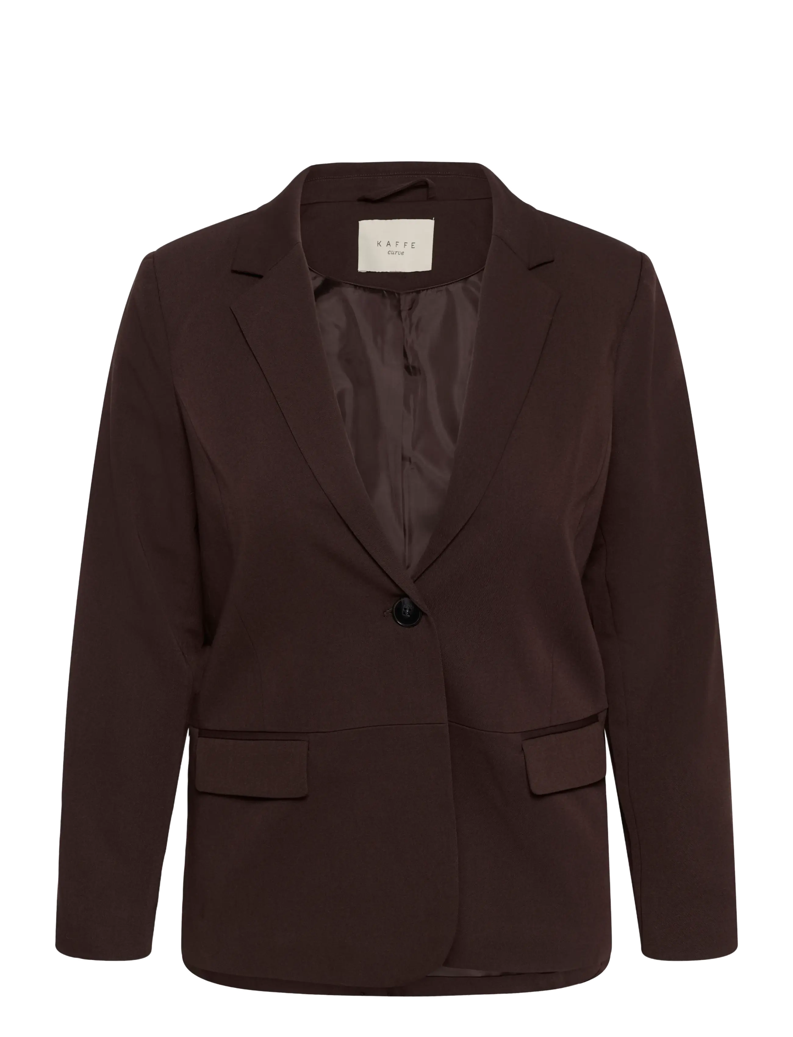 Kaffe Curve Kcsakira Blazer, 52, Brown, Blazere > Enkeltradede Blazere, Dame