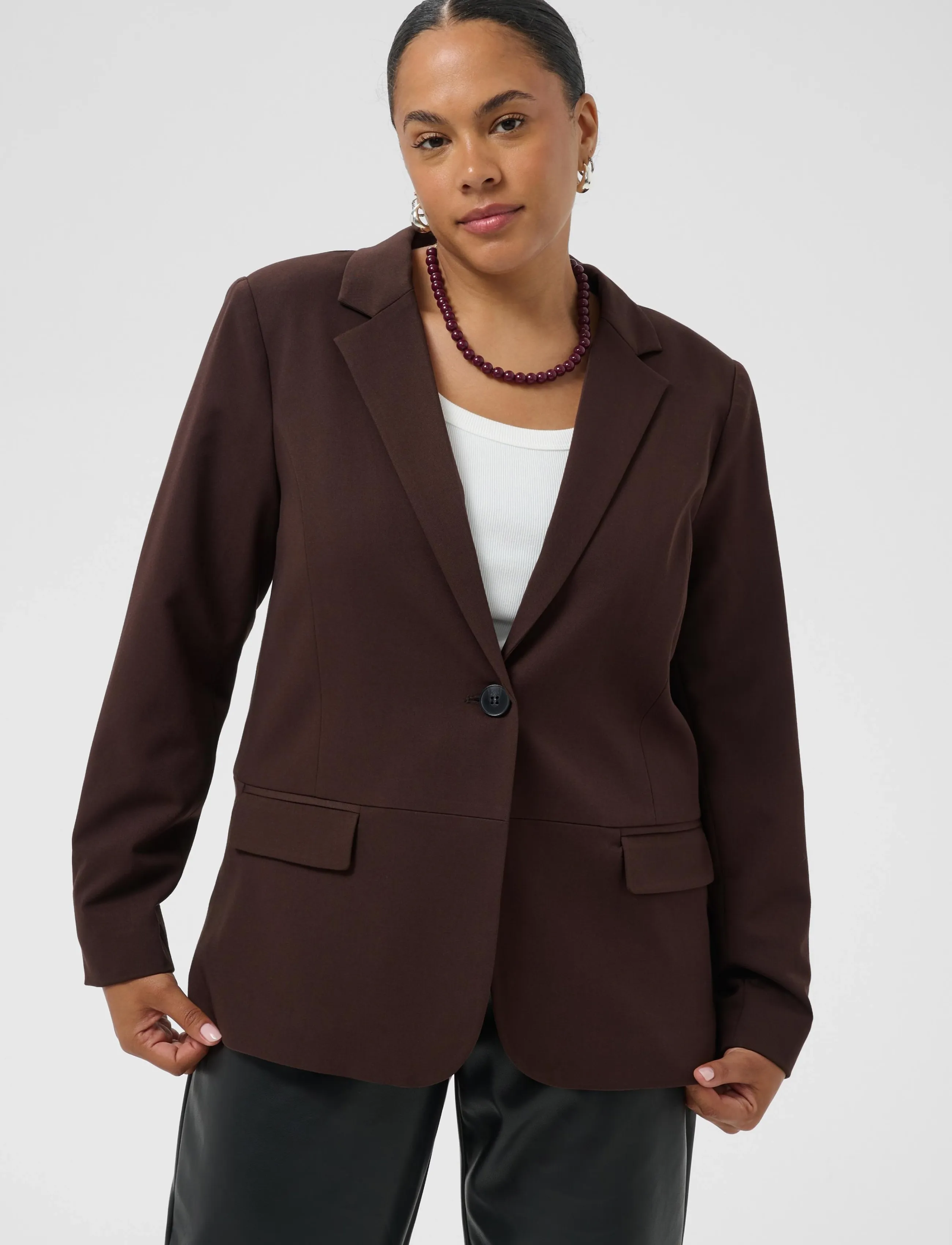 Kaffe Curve - KCsakira Blazer - enkeltradede blazere - coffee bean - 2