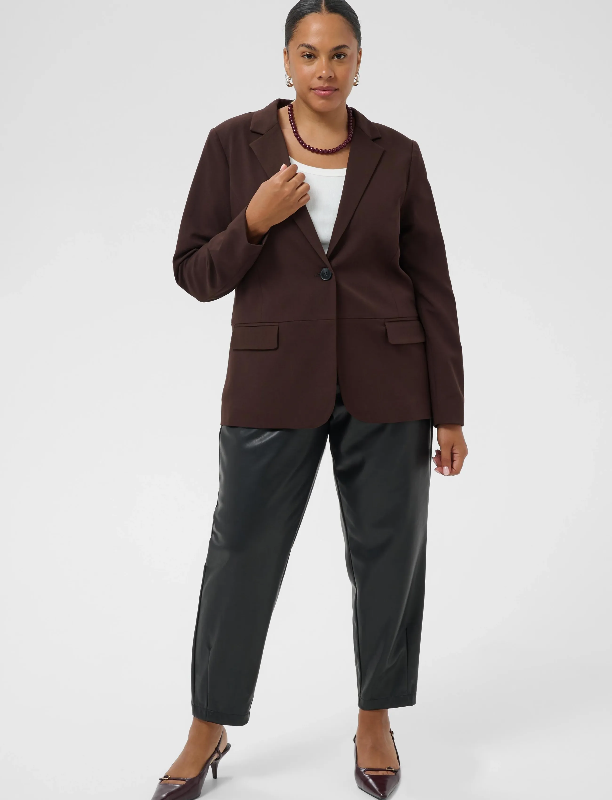 Kaffe Curve - KCsakira Blazer - enkeltradede blazere - coffee bean - 3