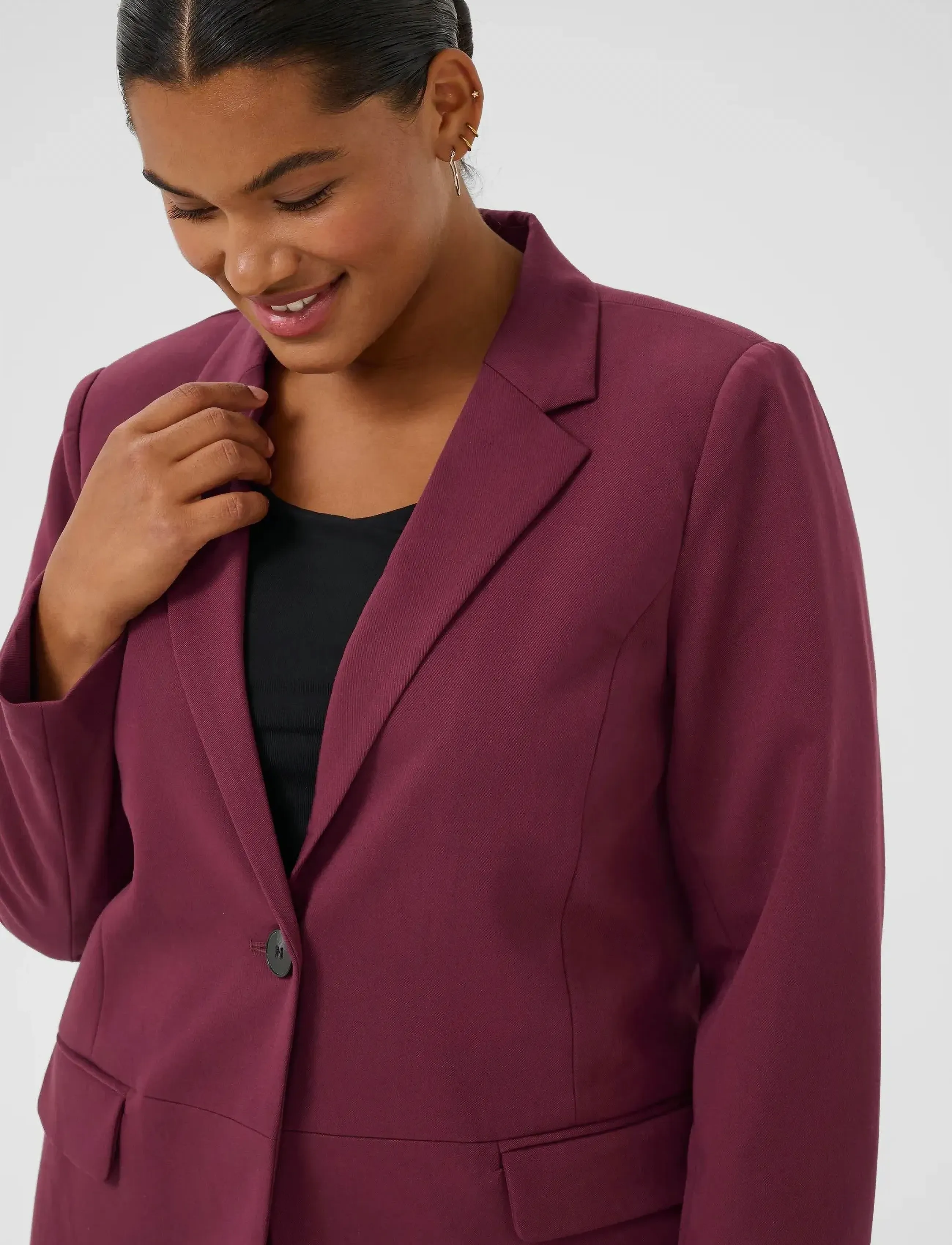 Kaffe Curve - KCsakira Blazer - festtøj til outletpriser - windsor wine - 5
