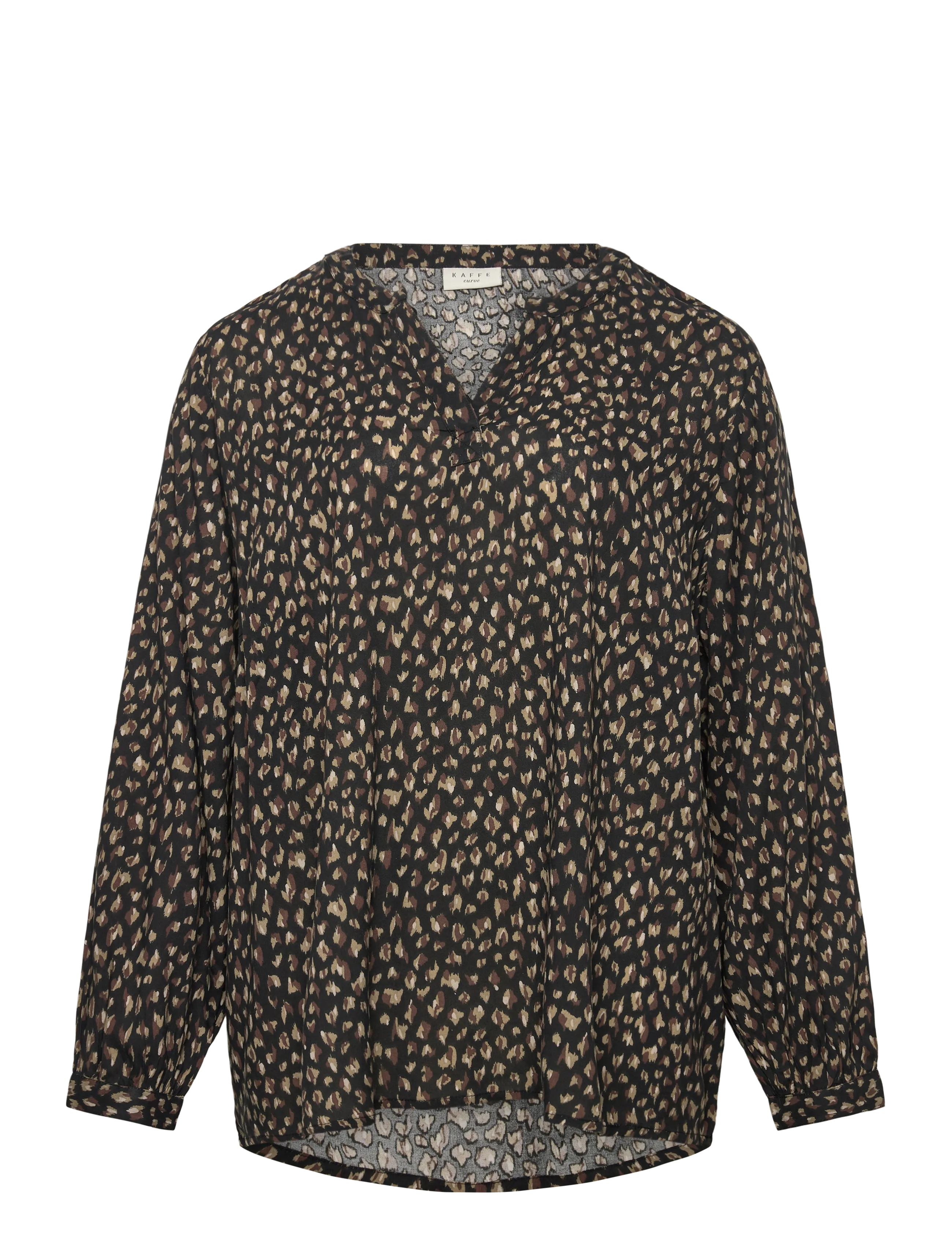 KCjalu BBB Blouse - BLACK/BROWN GRAPHIC DOTS