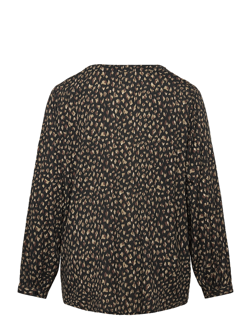 Kaffe Curve - KCjalu BBB Blouse - pikkade varrukatega pluusid - black/brown graphic dots - 1
