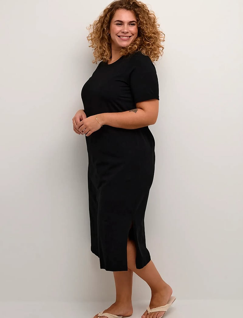 Kaffe Curve - KCcaline Dress - t-shirt-kleider - black deep - 0