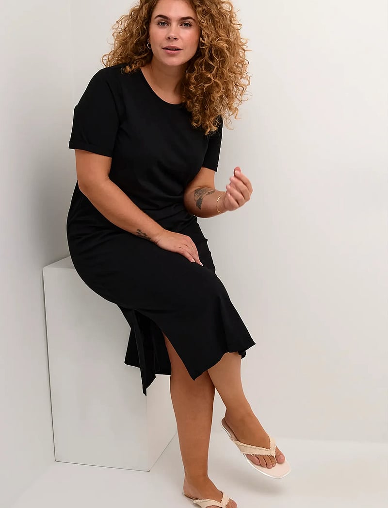 Kaffe Curve - KCcaline Dress - t-shirt-kleider - black deep - 5