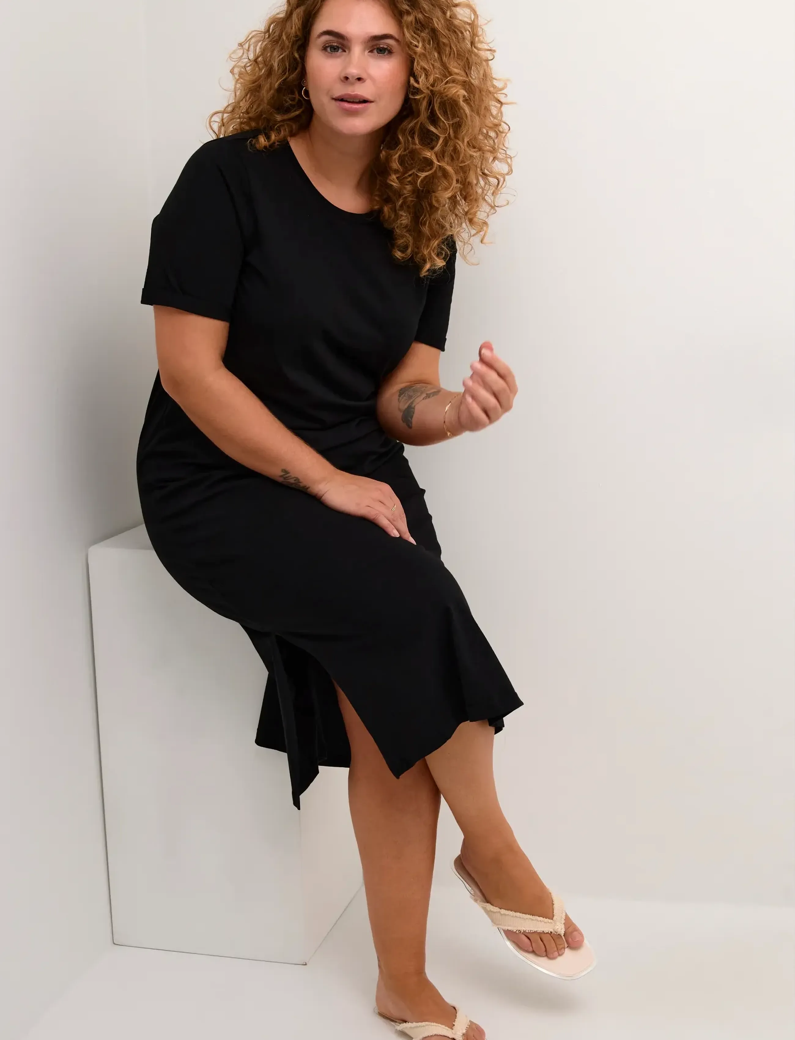 Kaffe Curve - KCcaline Dress - laveste priser - black deep - 5