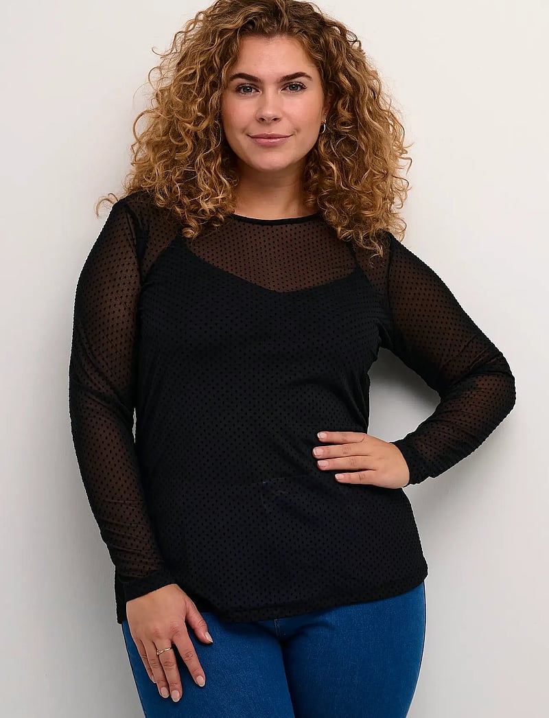 Kaffe Curve - KCflocku Blouse - black deep - 0