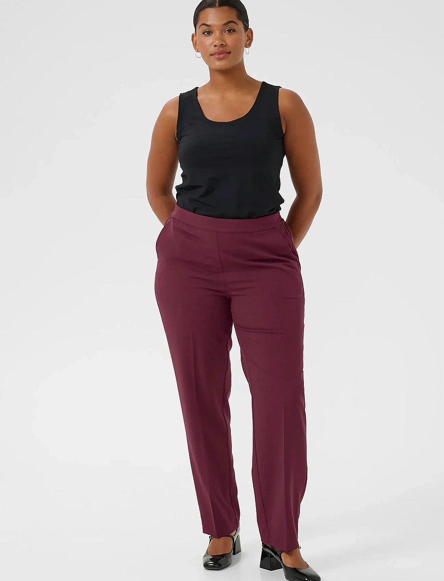 Kaffe Curve - KCsakira Long Pants - bukser med lige ben - windsor wine - 3