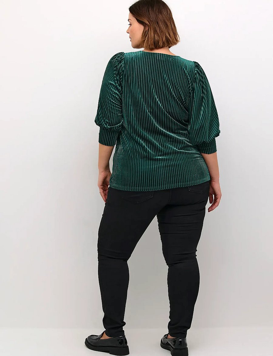 Kaffe Curve - KCcacanna Blouse - kurzärmelige blusen - garden topiary cc. - 4