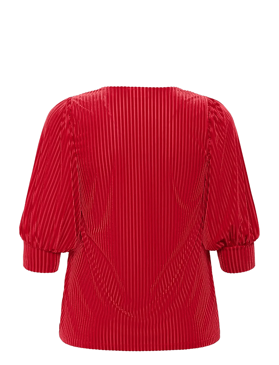Kaffe Curve - KCcacanna Blouse - kurzärmelige blusen - haute red cc - 2
