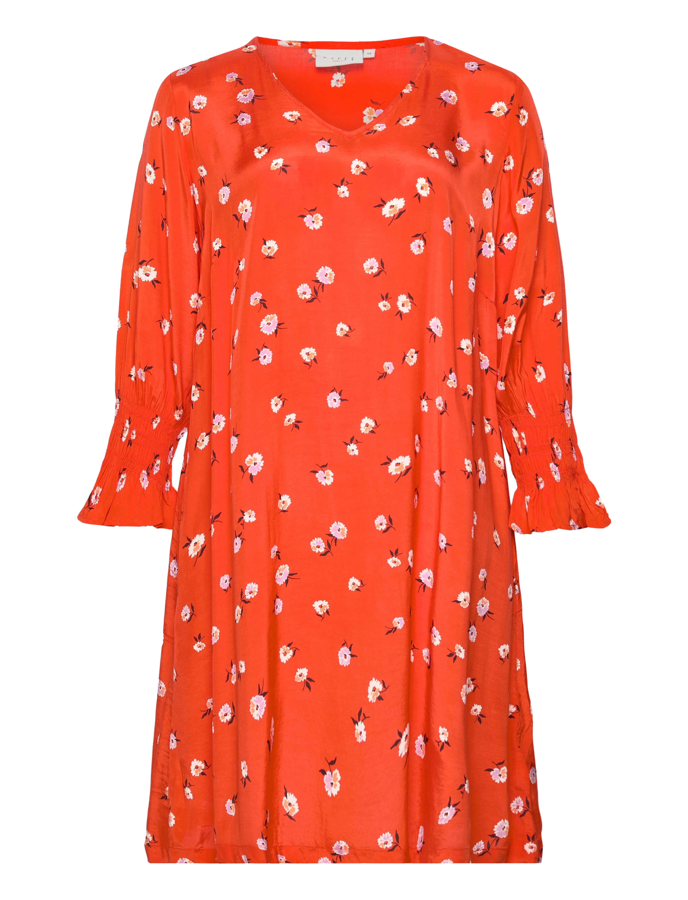 Kaffe Curve KColly Dress -  - FIERY RED FLOWER PRINT / red