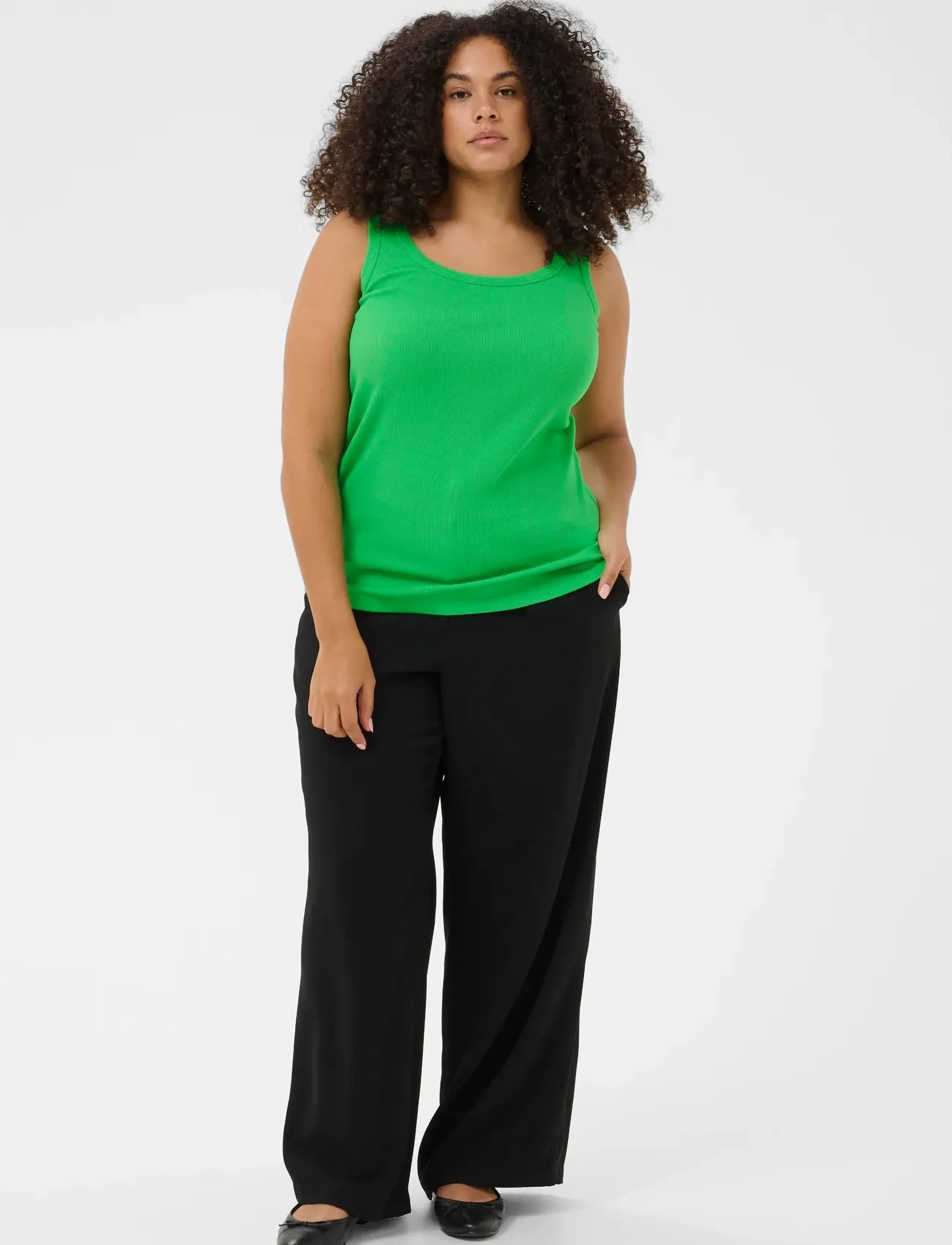 Kaffe Curve - KCcarina Tank Top - laveste priser - bright green - 3