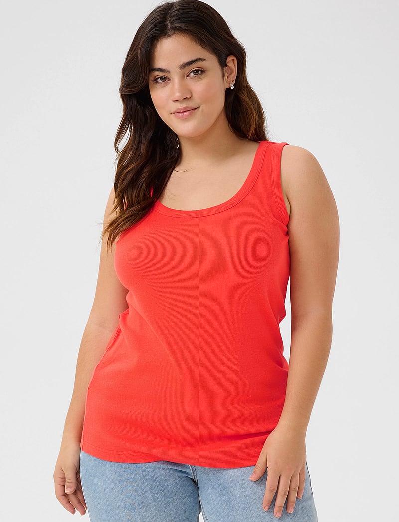 Kaffe Curve - KCcarina Tank Top - tanktops - grenadine - 0
