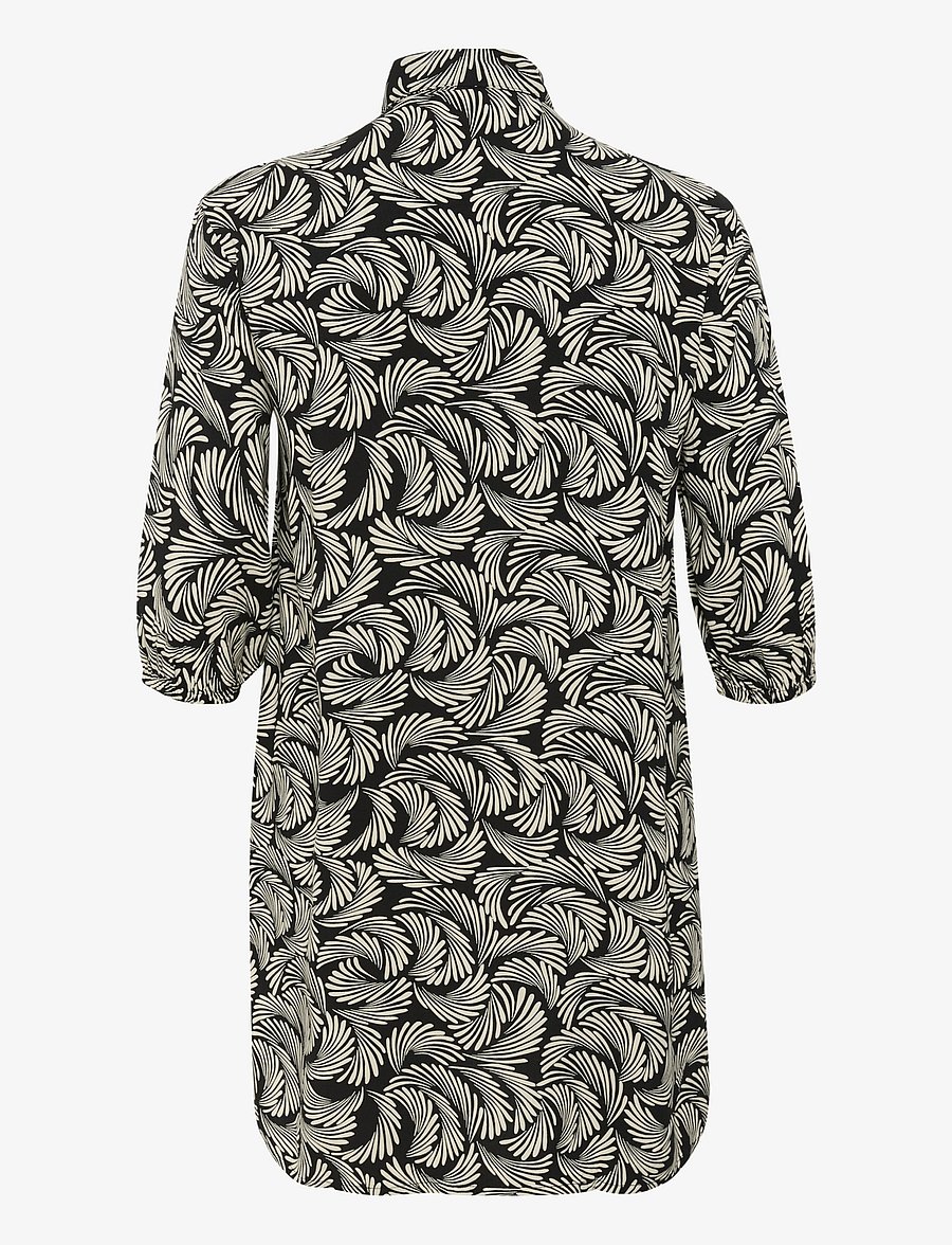Kaffe Curve - KCsonna Shirt - tunikaer - black deep/antique white print - 2