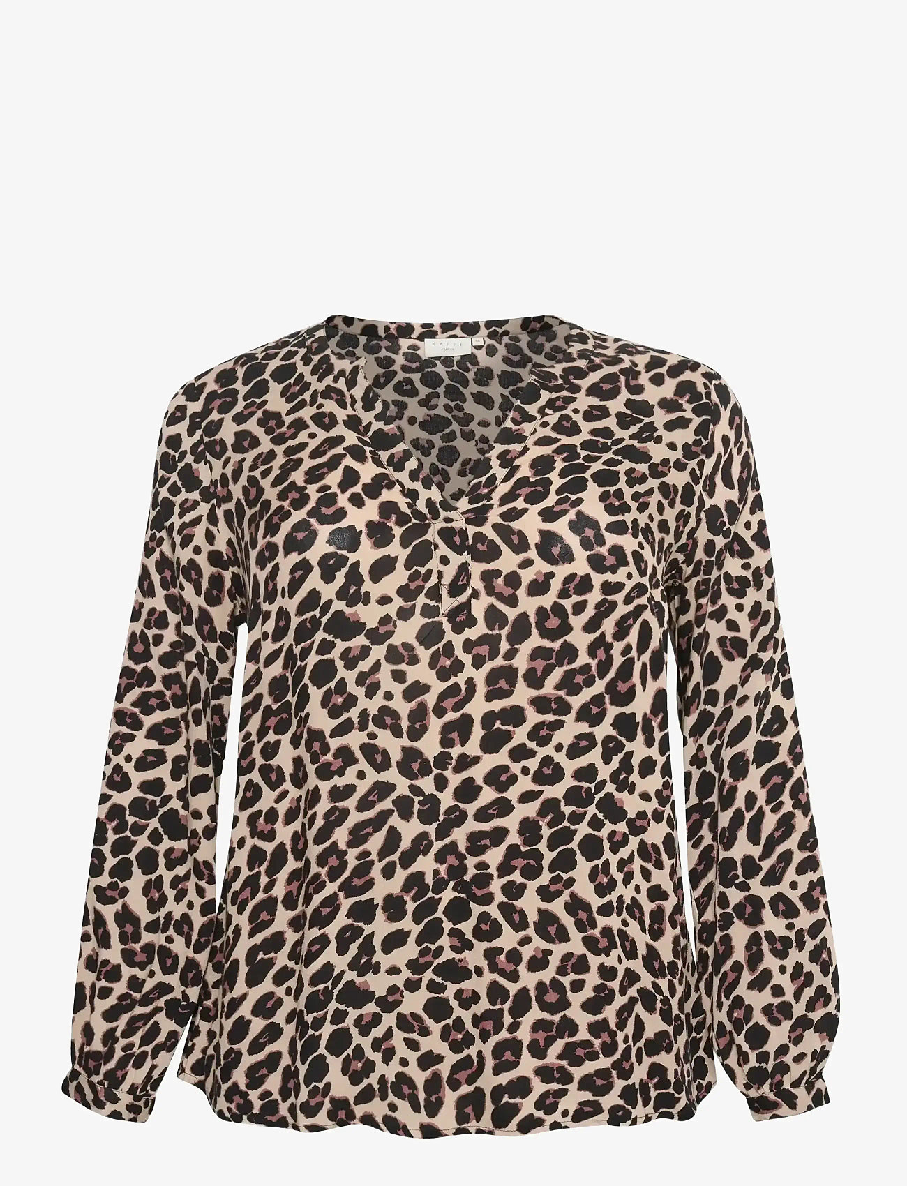 Kaffe Curve - KCmirta Tilly Blouse - langärmlige blusen - leopard print - 1