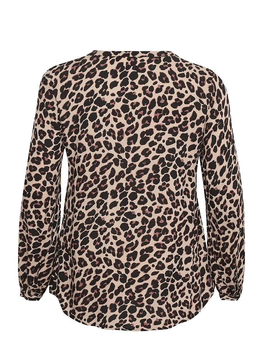 Kaffe Curve - KCmirta Tilly Blouse - pikkade varrukatega pluusid - leopard print - 2